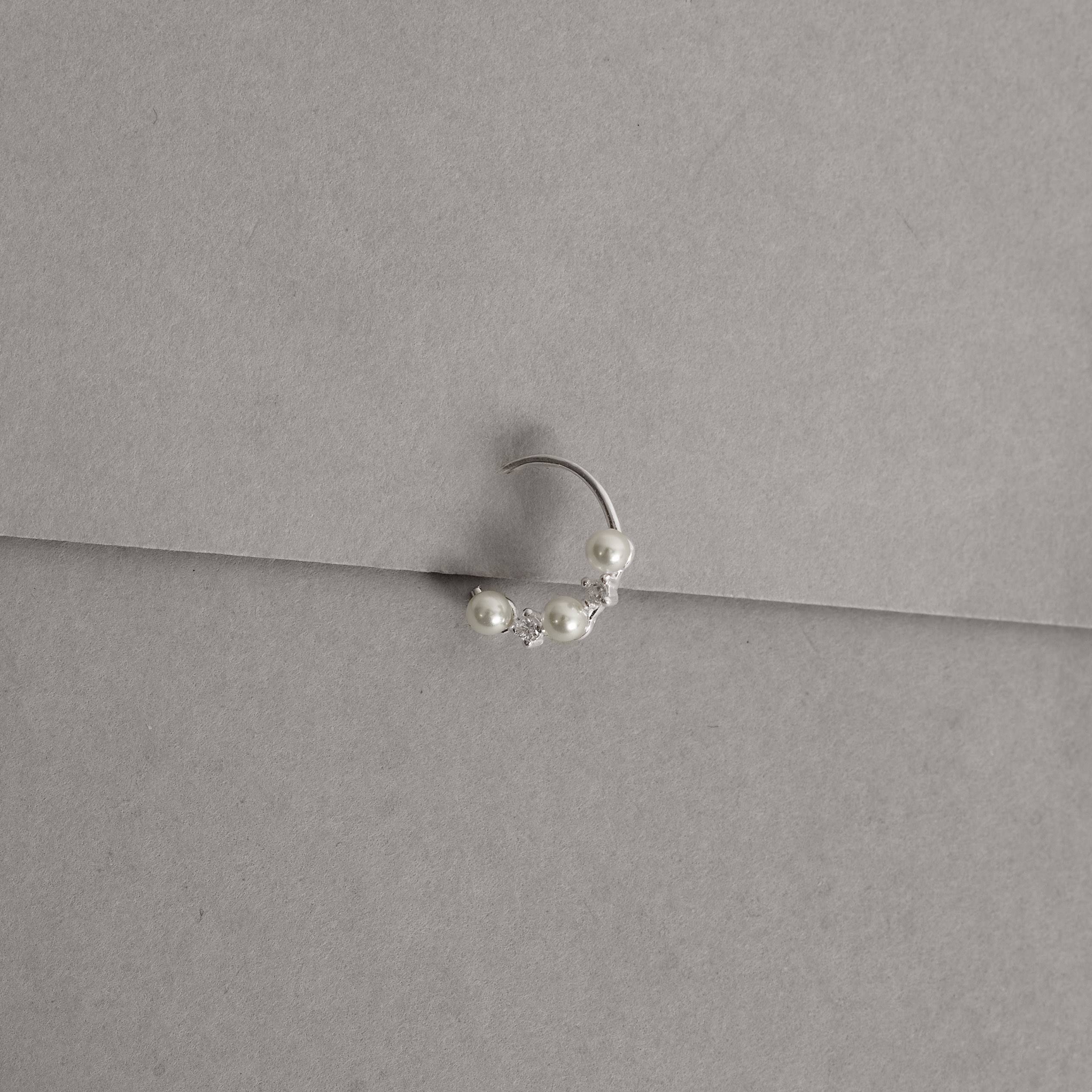 Imagem Secundária Piercing argola 10mm pérolas e zircônias