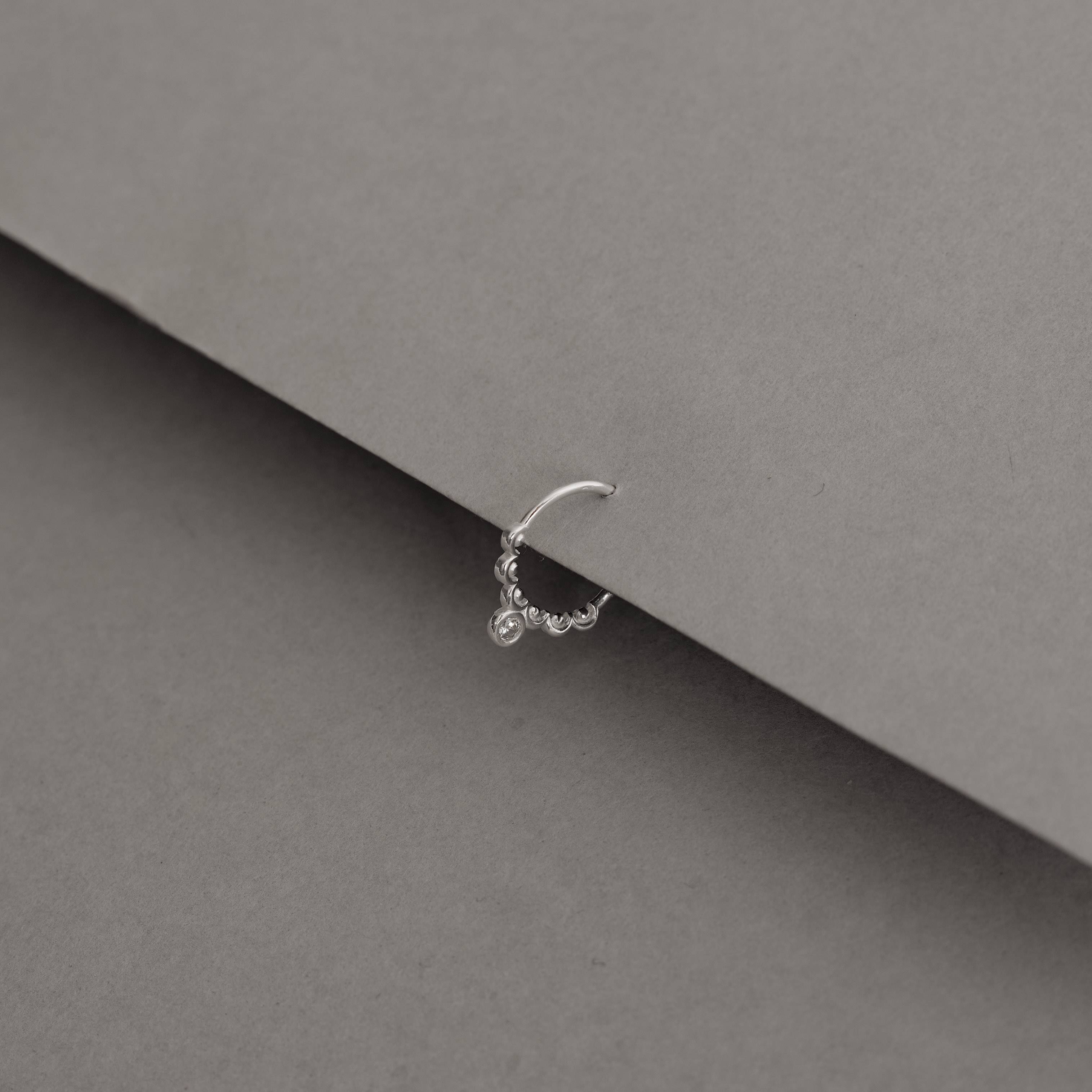 Imagem Secundária Piercing argola rendada detalhe zircônia 11mm