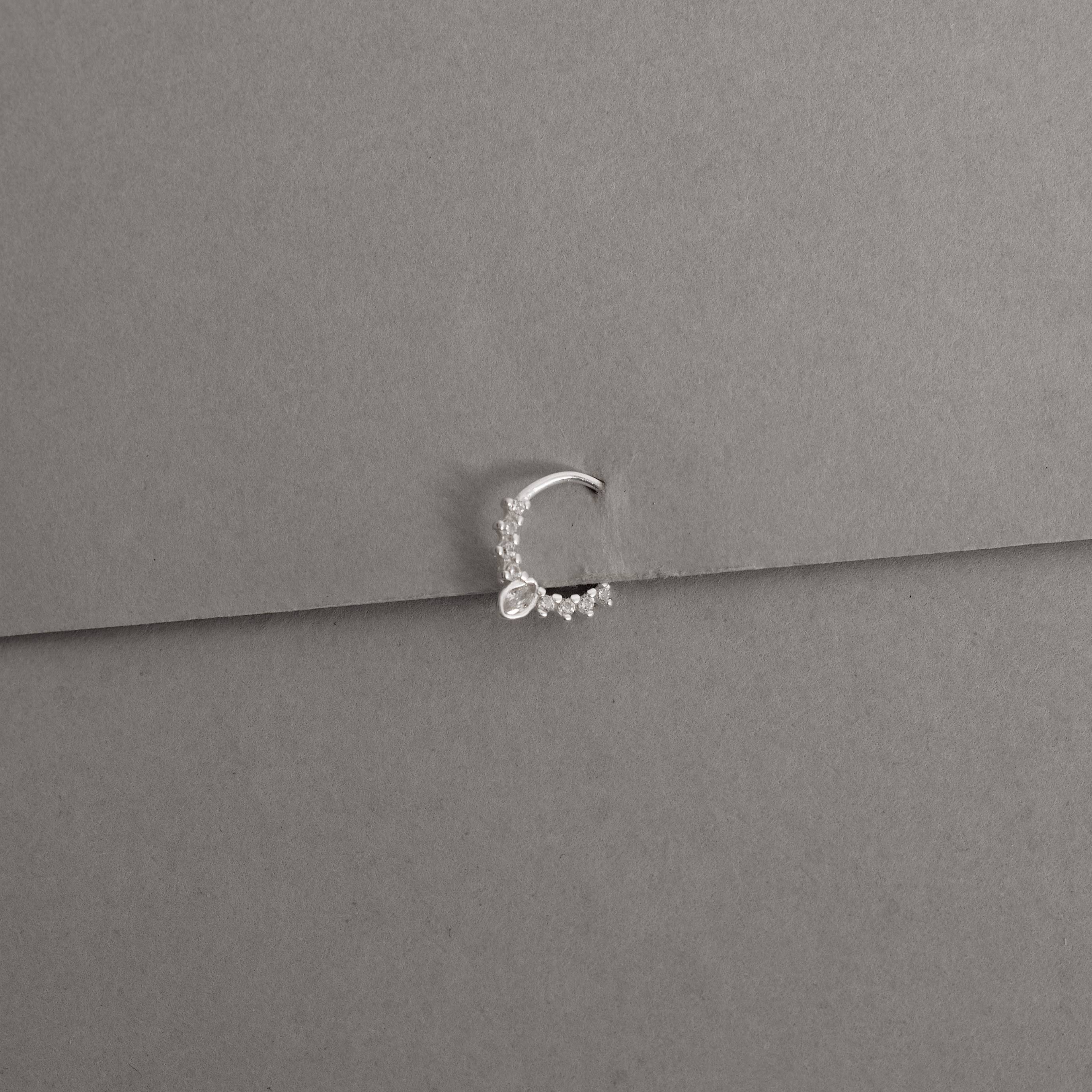 Imagem Secundária Piercing argola cravejada zircônia navete 9mm