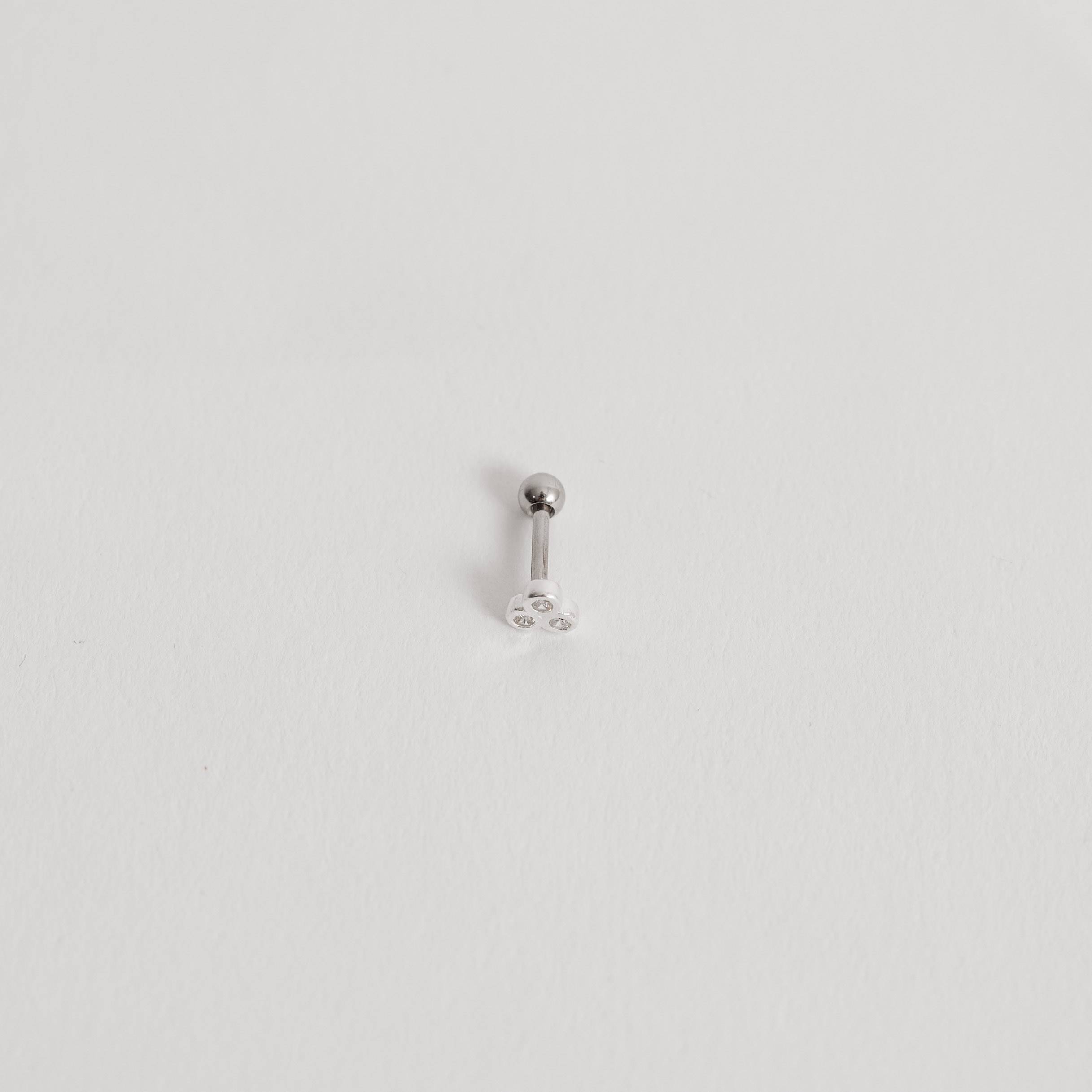 Imagem Secundária Piercing haste 3 zircônias 4mm