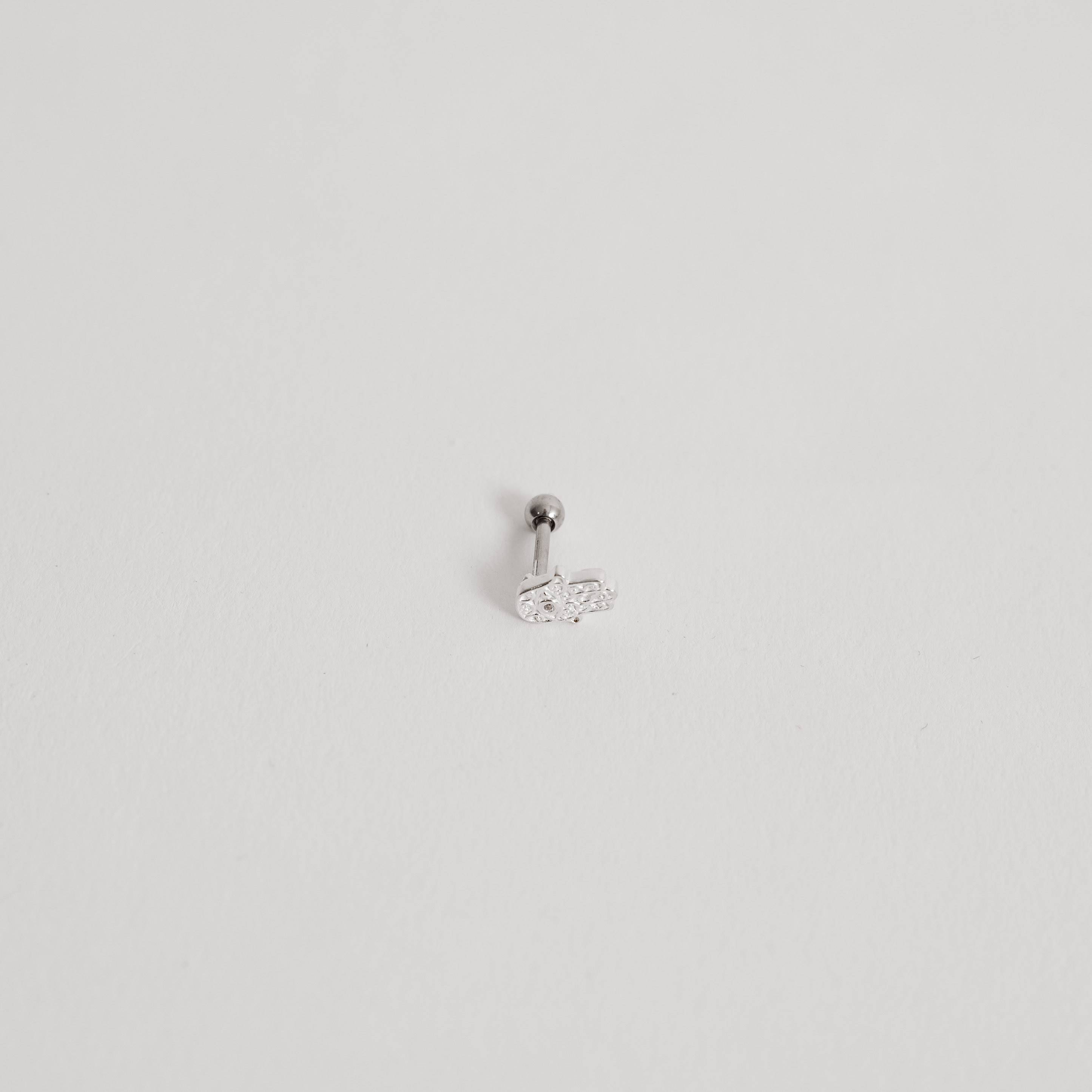 Imagem Secundária Piercing haste mão desenhada com zircônia 7mm