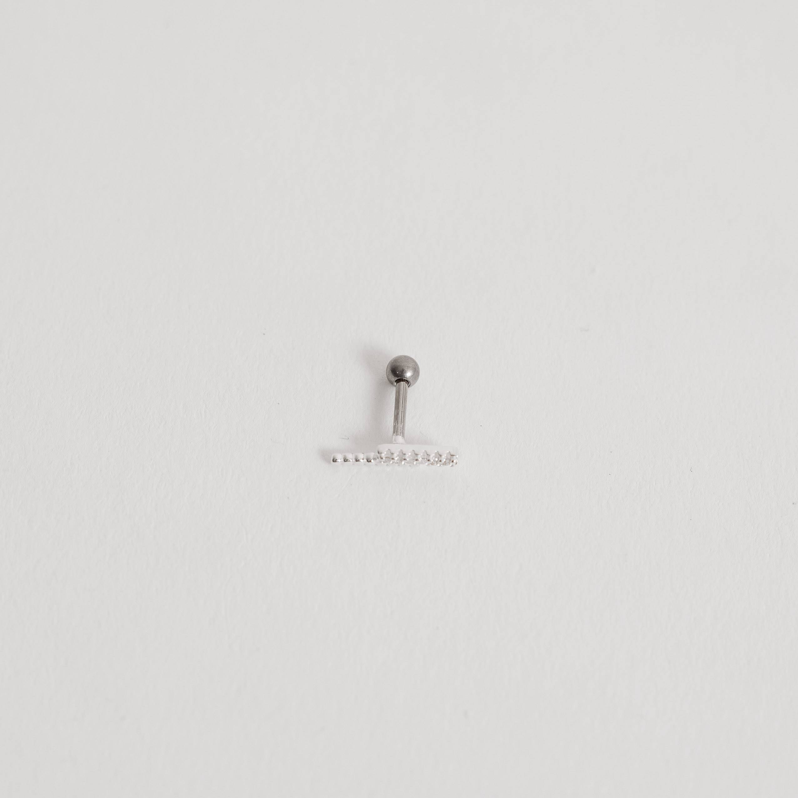 Imagem Secundária Piercing haste palitos fio bolinha e cravejado 11mm orelha esquerda