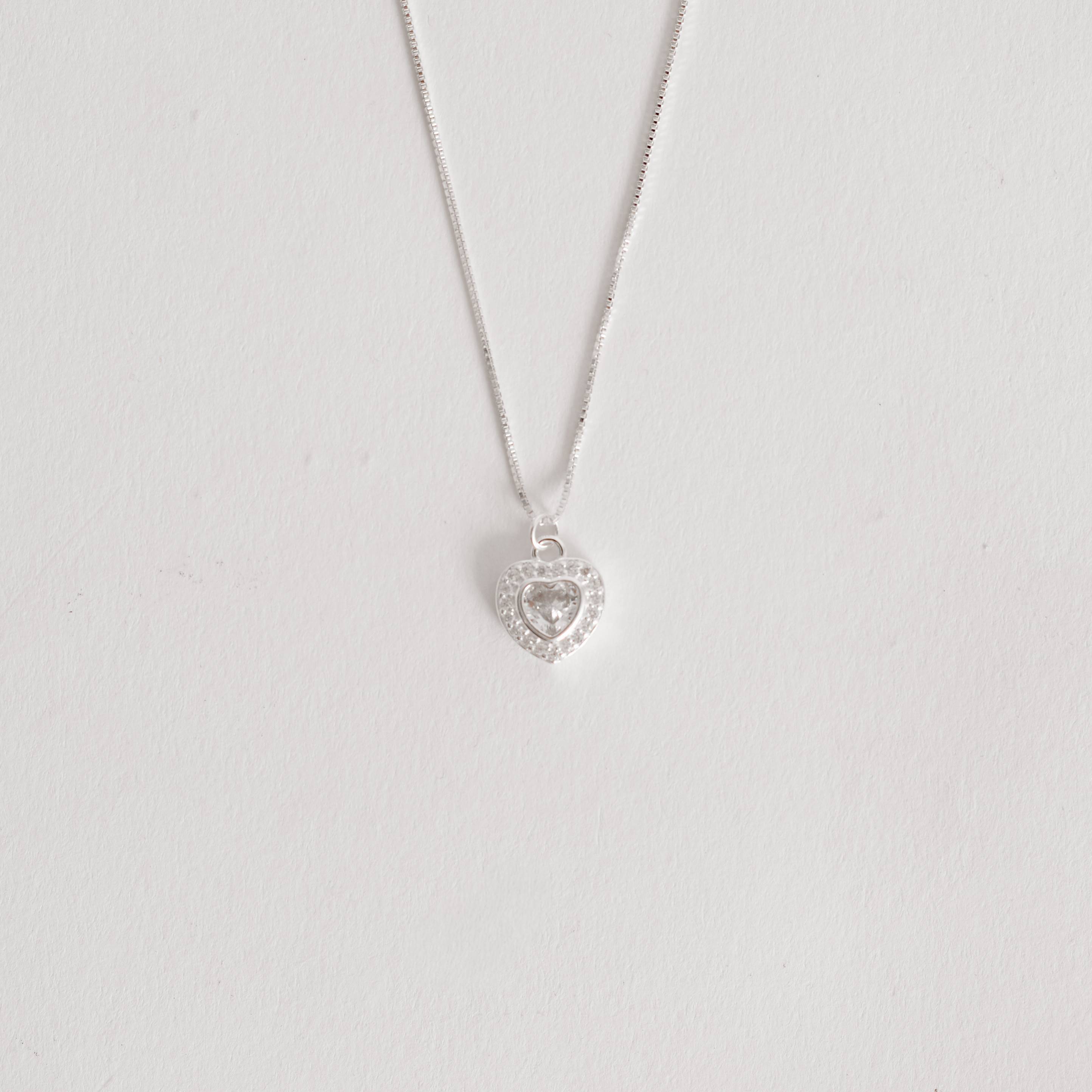 Imagem Secundária Conjunto brinco e colar zircônia coração embutida cristal com cravejado 10mm 45cm