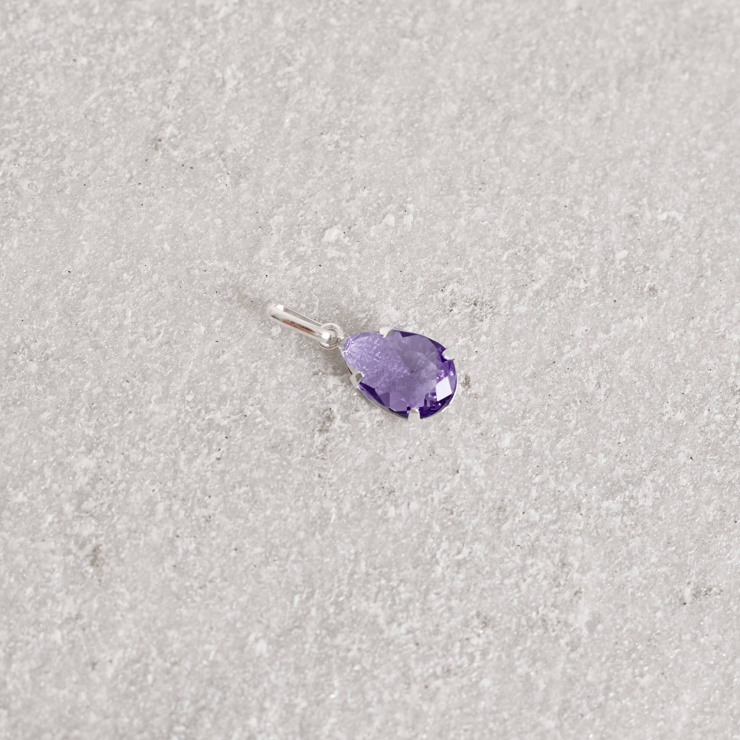 Imagem Secundária Pingente zircônia gota roxo 12mm