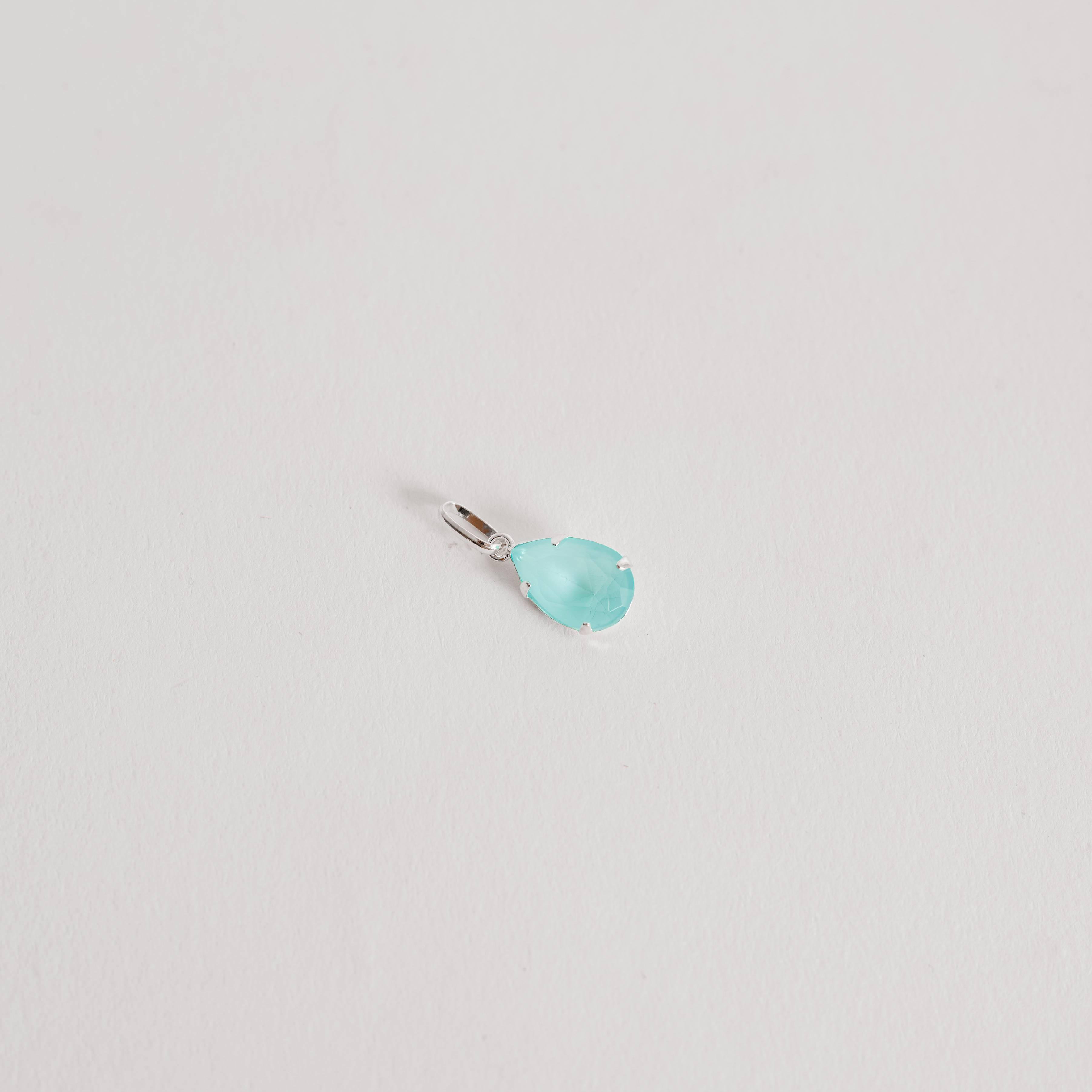 Imagem Pingente zircônia gota acqua leitoso 12mm