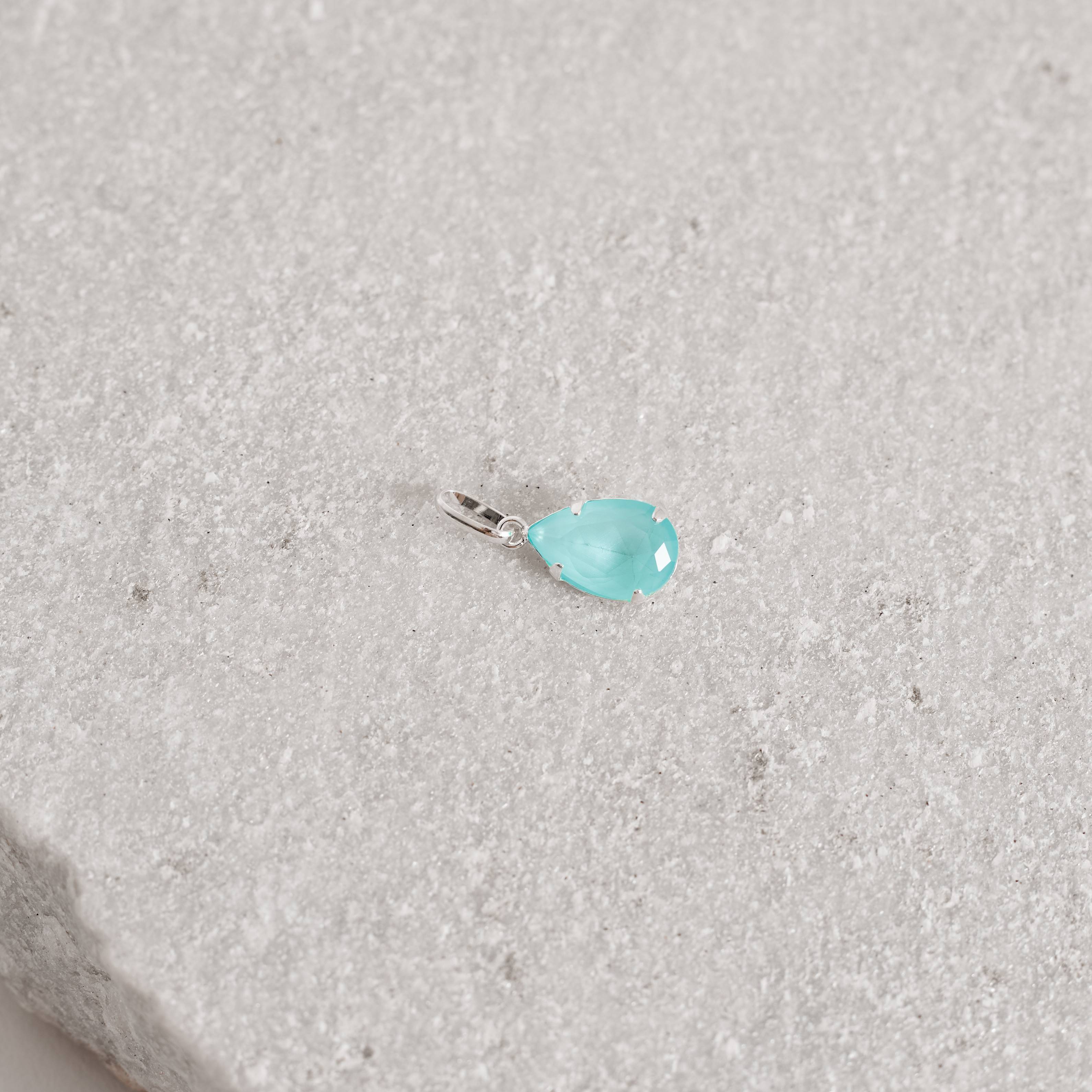 Imagem Secundária Pingente zircônia gota acqua leitoso 12mm