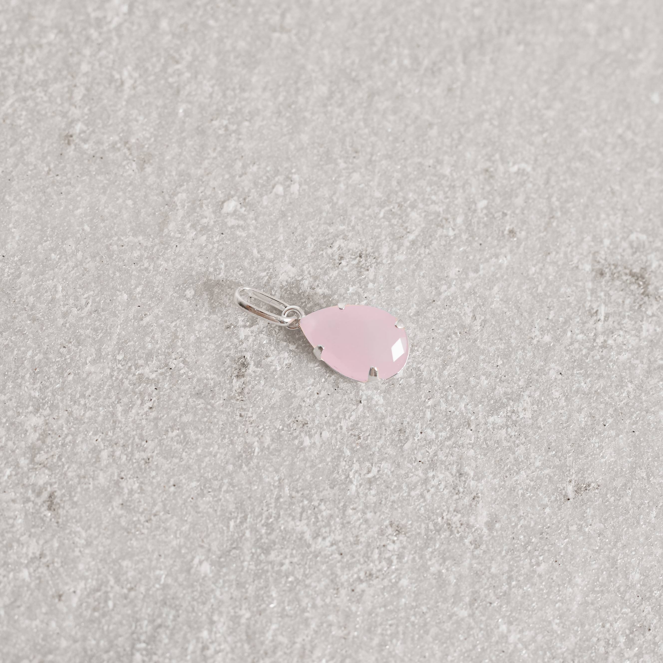 Imagem Pingente zircônia gota rosa leitoso 12mm