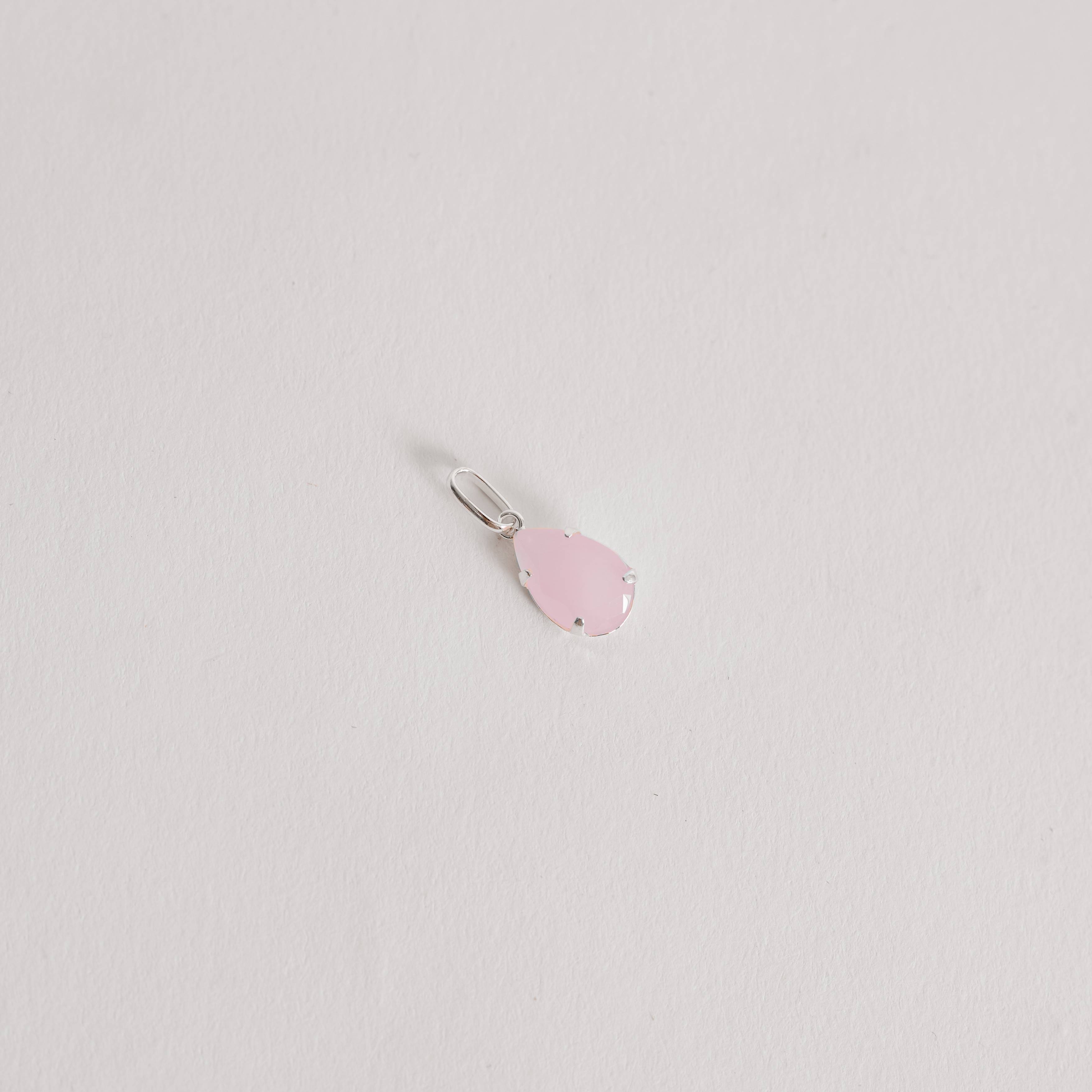 Imagem Secundária Pingente zircônia gota rosa leitoso 12mm