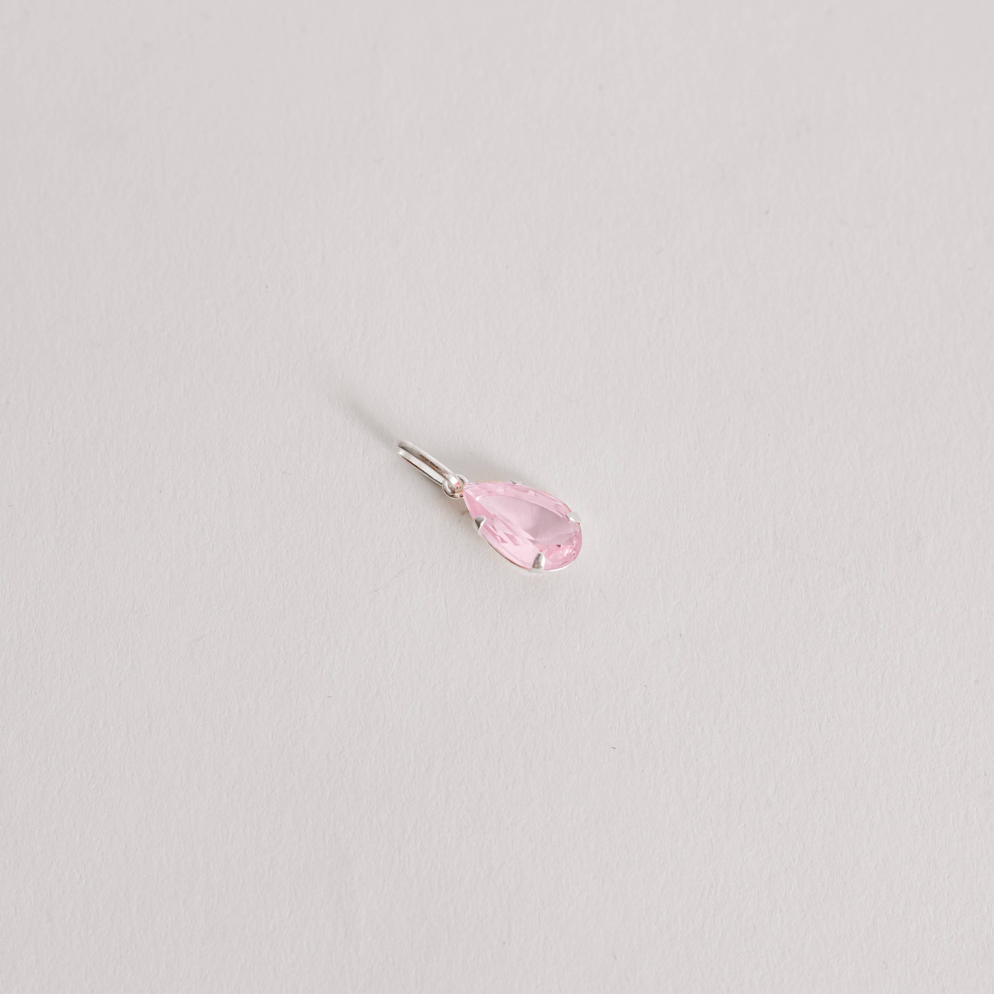 Imagem Pingente zircônia gota rosa 12mm