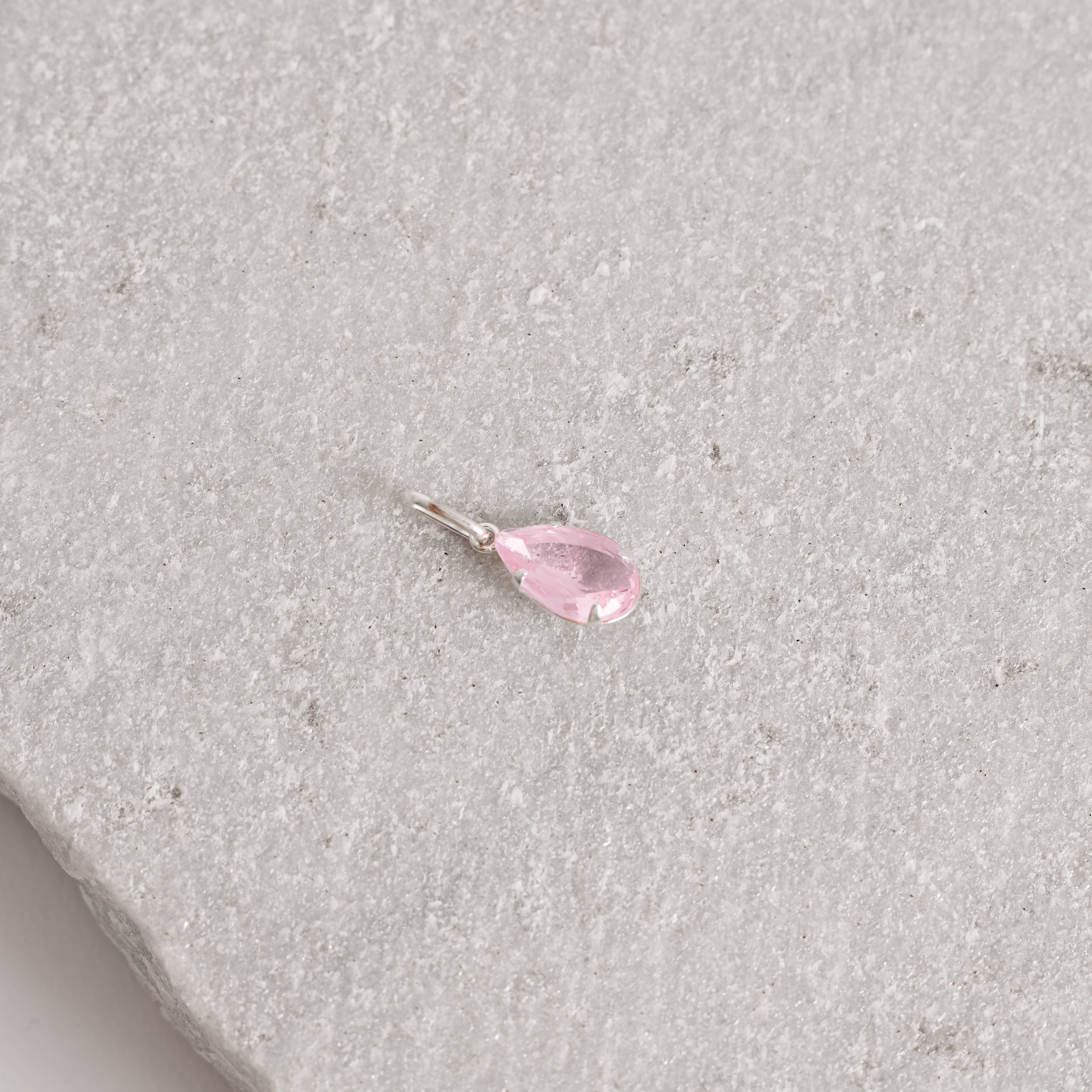 Imagem Secundária Pingente zircônia gota rosa 12mm