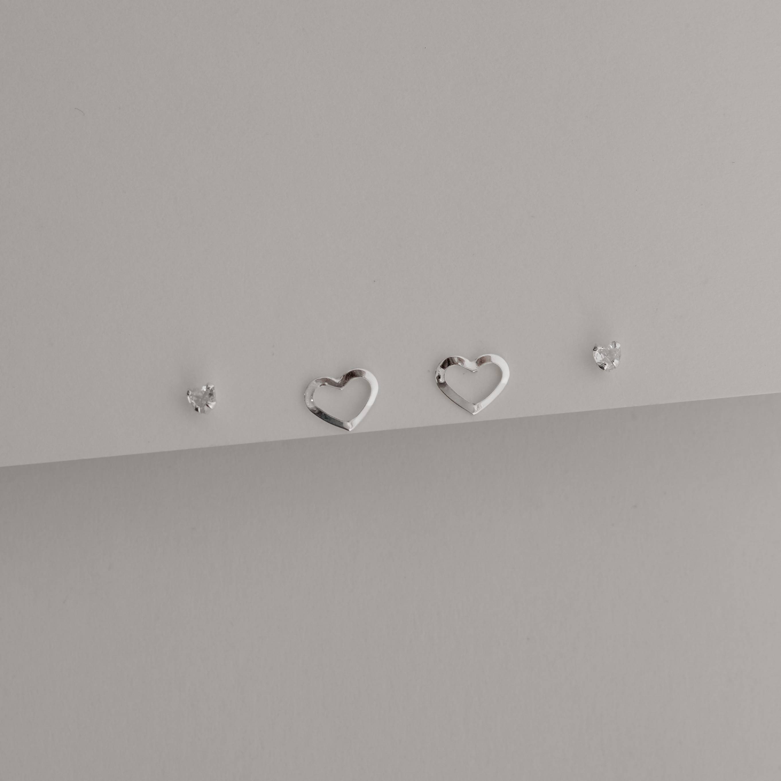 Imagem Secundária Dupla zircônia coração 3mm e coração vazado 8mm