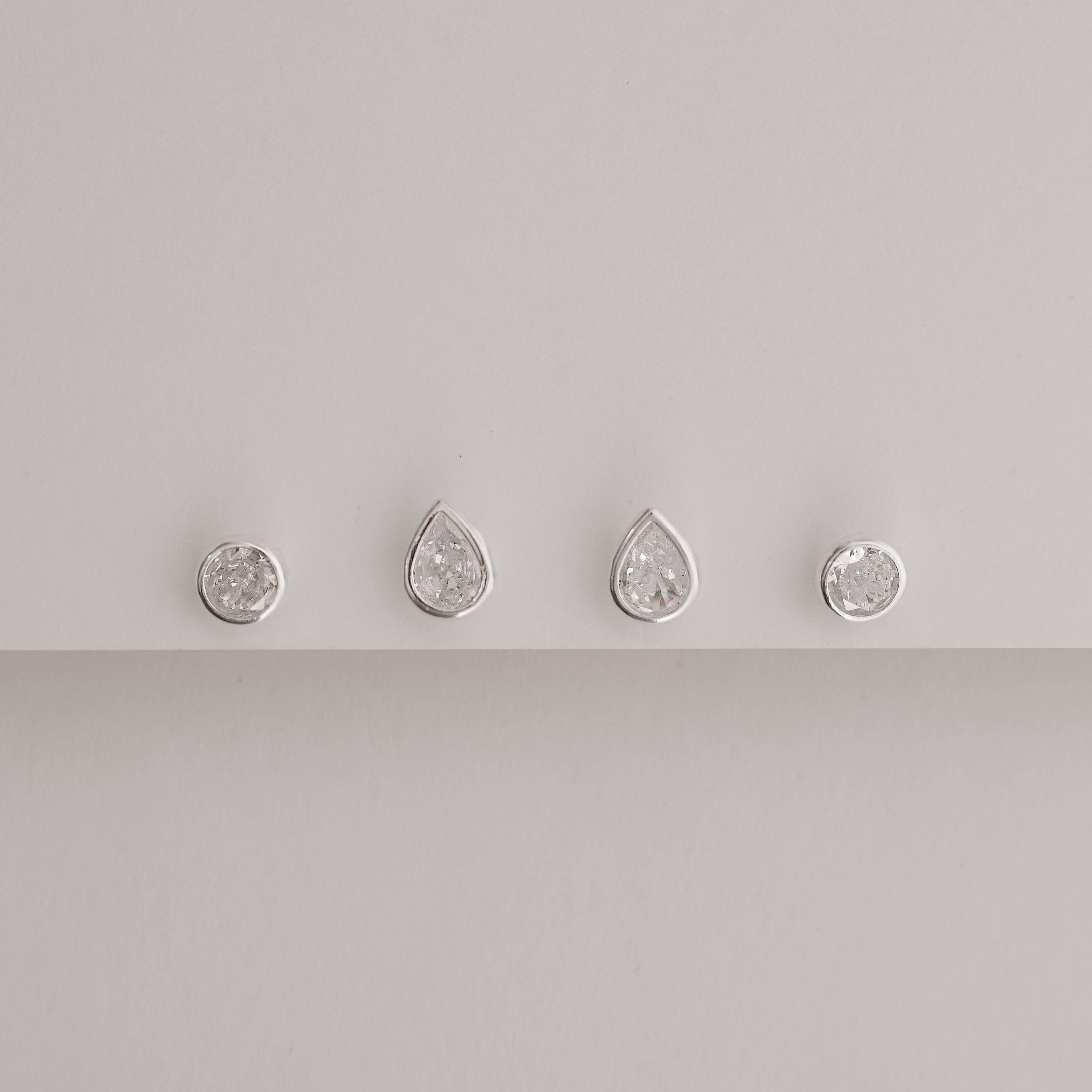 Imagem Dupla zircônias embutidas redonda 6mm e gota 8mm