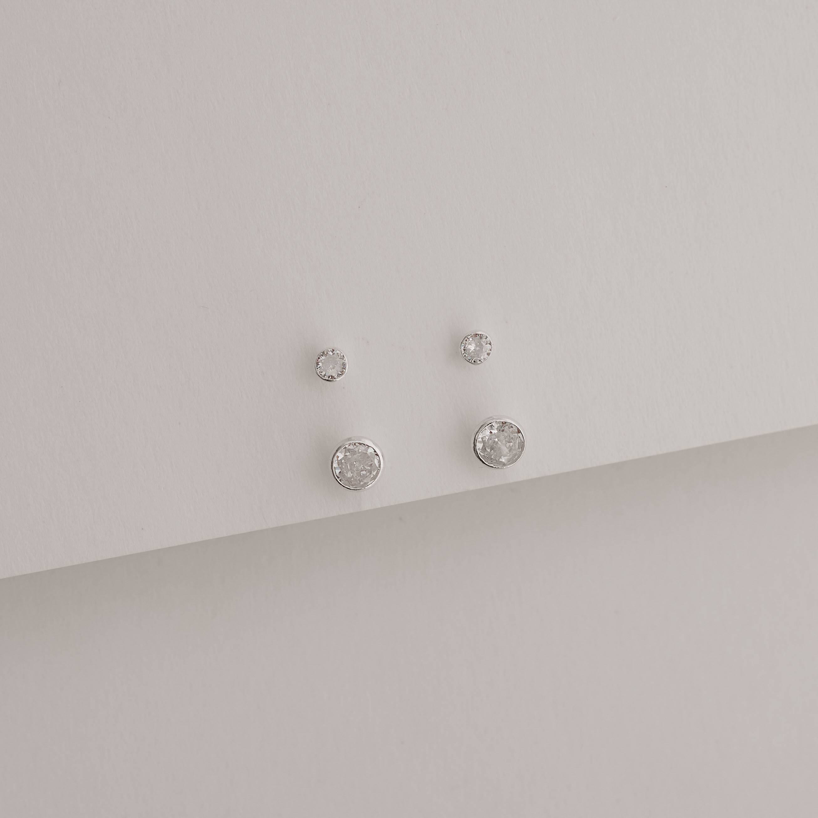 Imagem Dupla zircônias redonda cristal 3 e 5mm embutida
