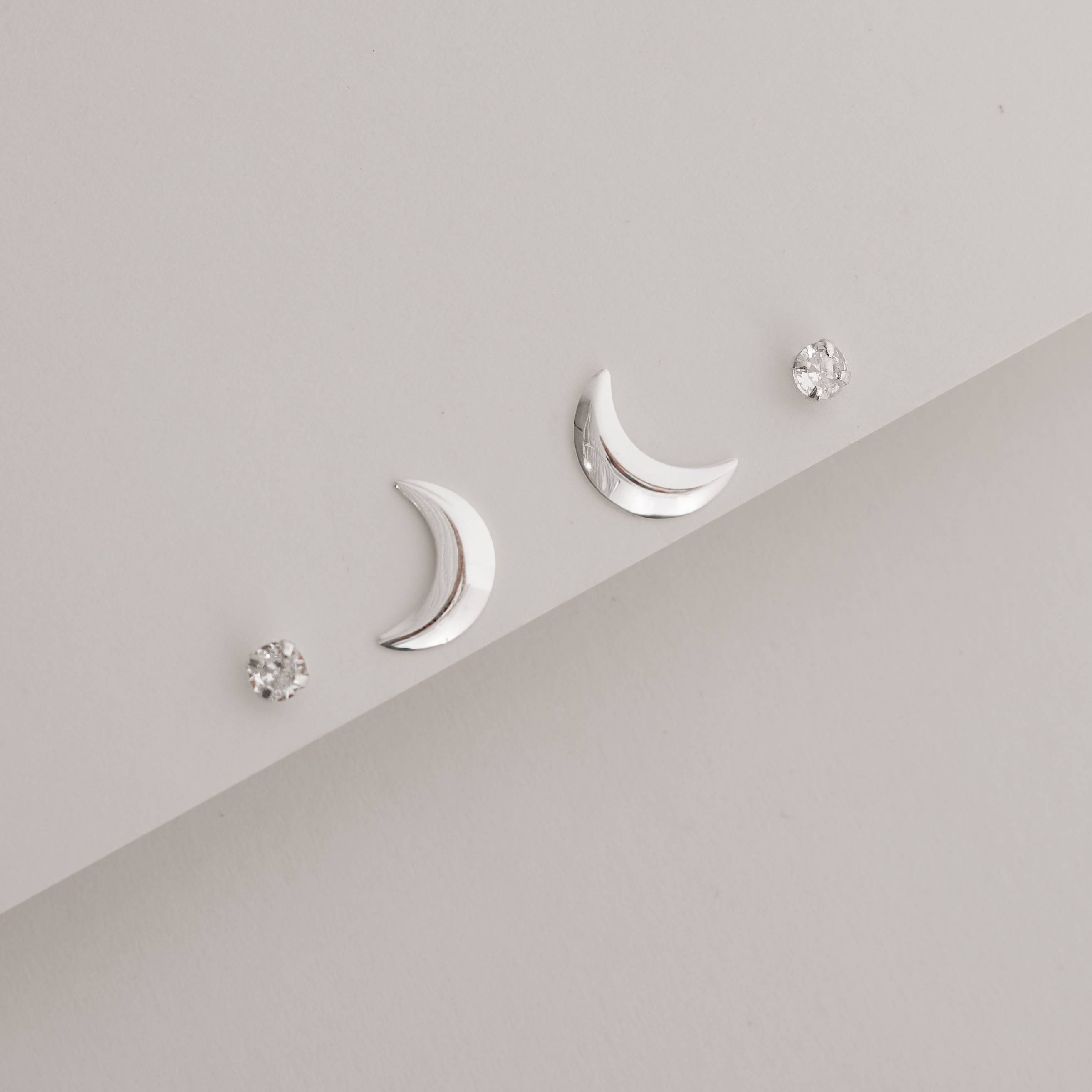 Imagem Dupla zircônia redonda 4mm e lua 12mm