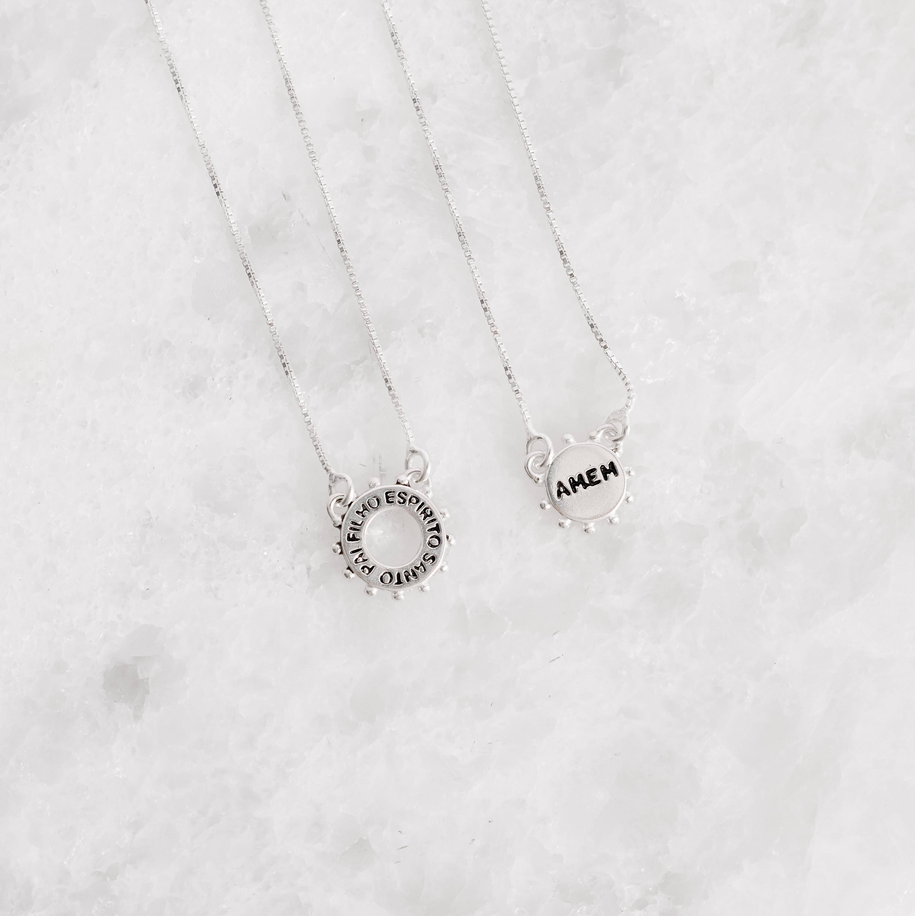 Imagem Escapulário placas pai, filho, Espírito Santo Amém v12 60cm