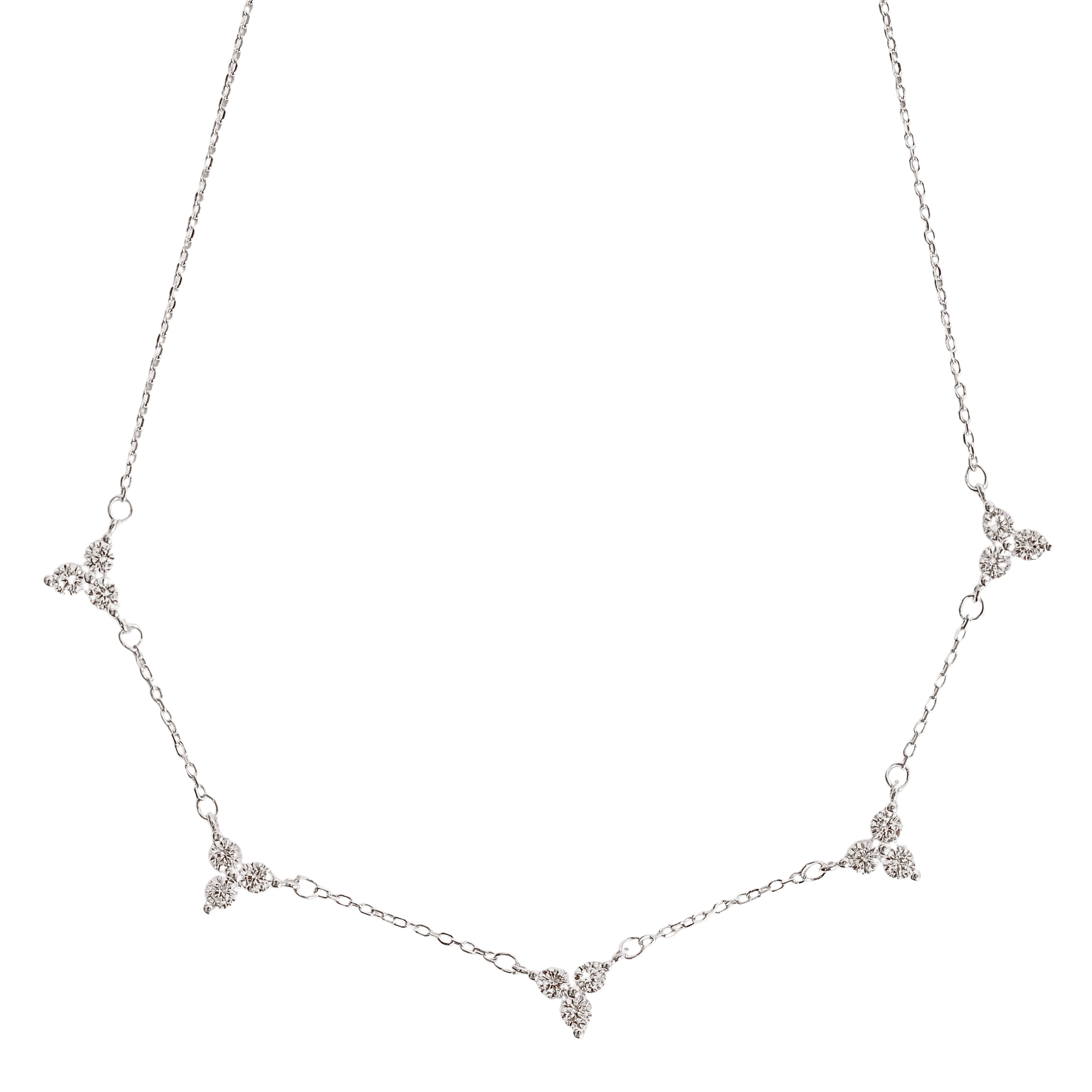 Imagem Colar entremeios 3 zircônias 6mm 40+5cm