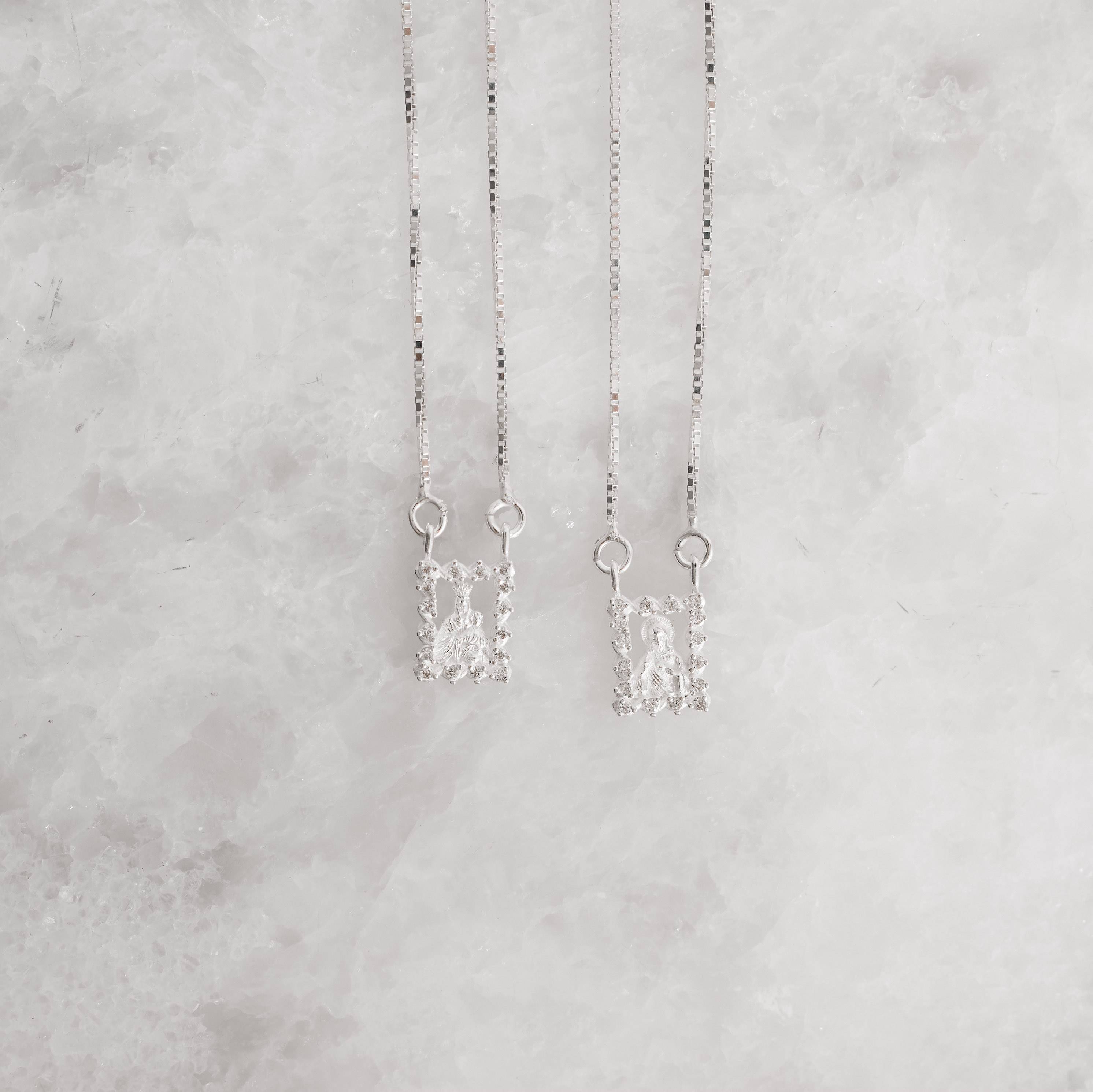 Imagem Escapulário tradicional medalhas cravejadas v15 60cm