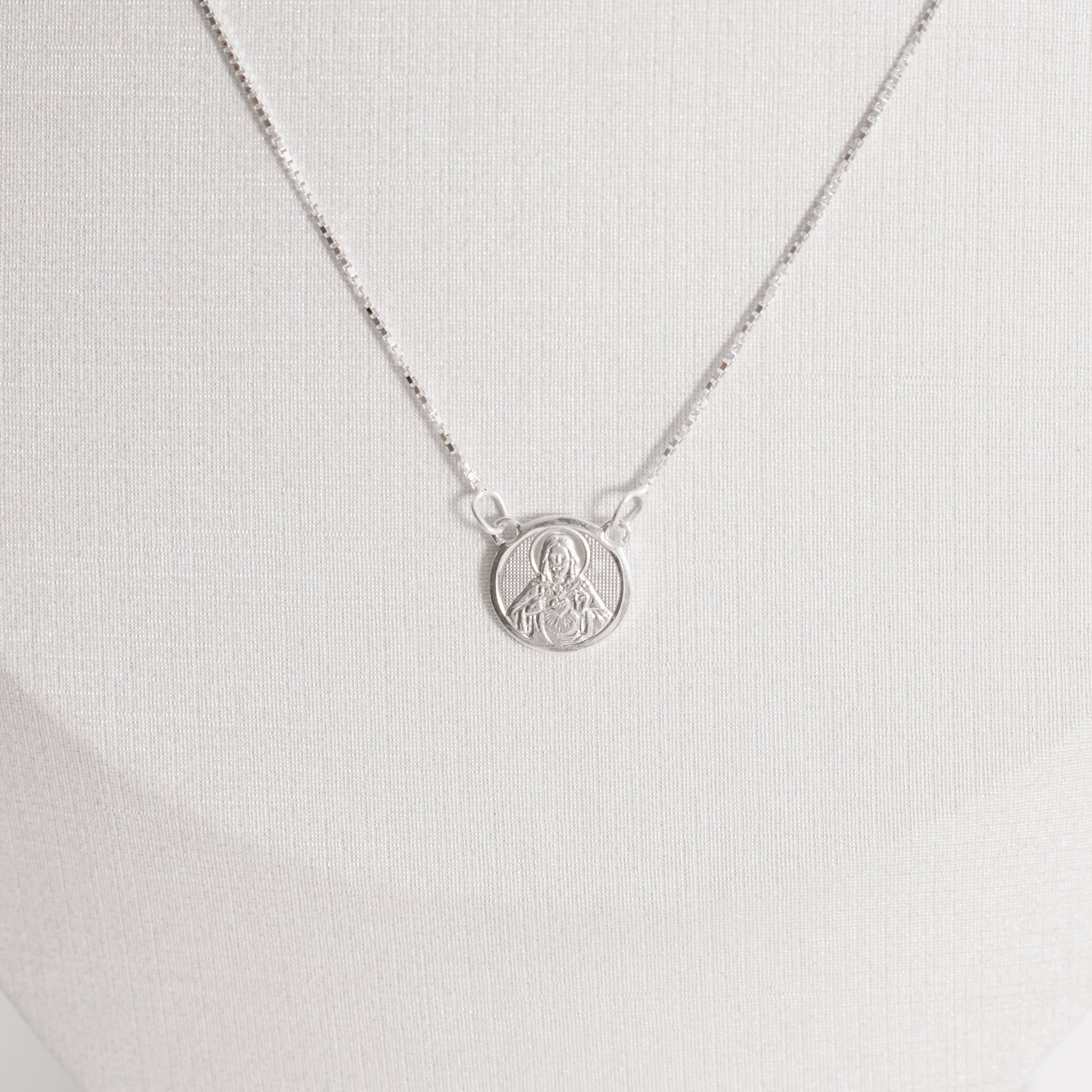 Imagem Secundária Escapulário medalhas redonda tradicional verso Salmos v15 60cm