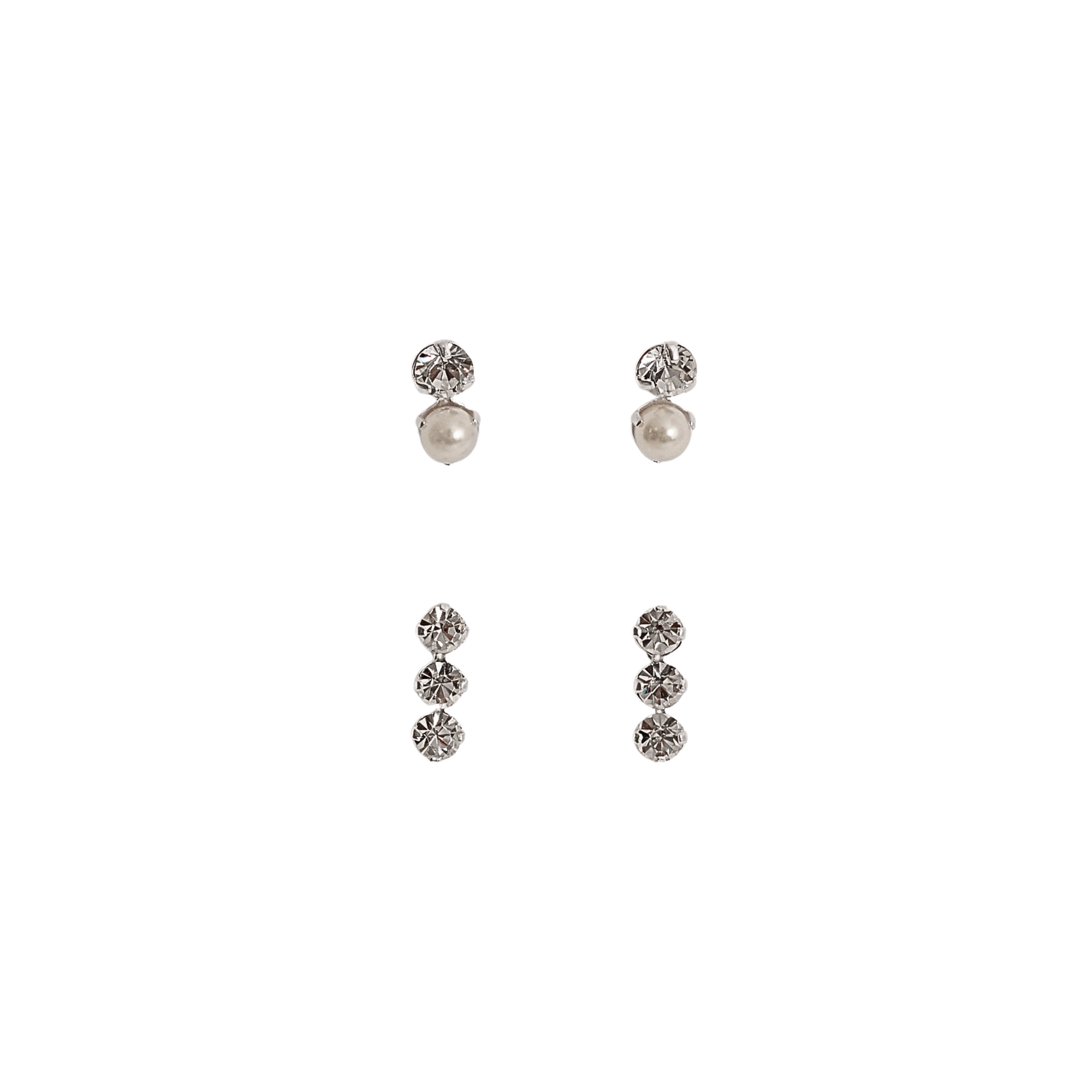 Imagem Dupla zircônia e pérola 9mm e 3 zircônias cristal