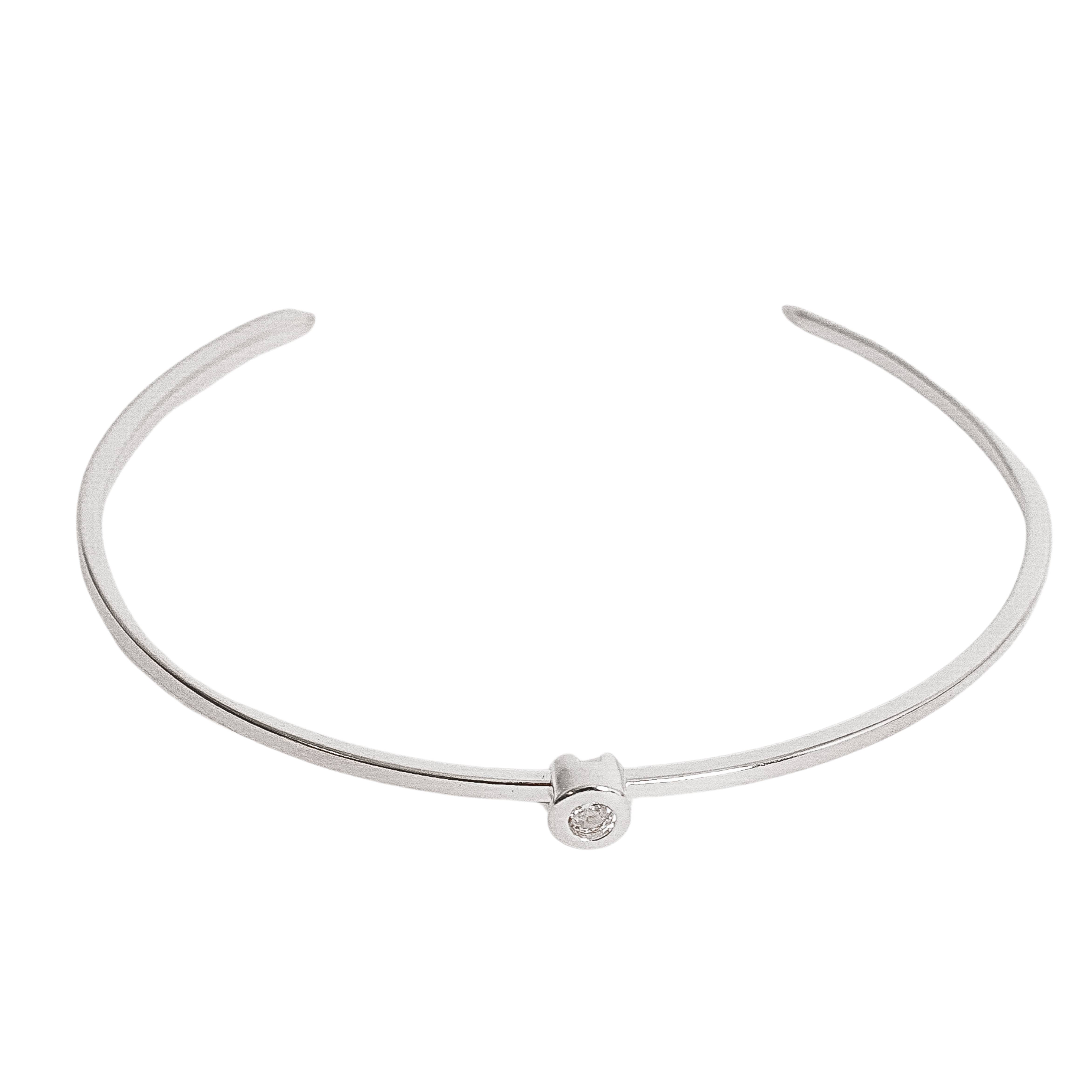 Bracelete zircônia redonda embutida regulável