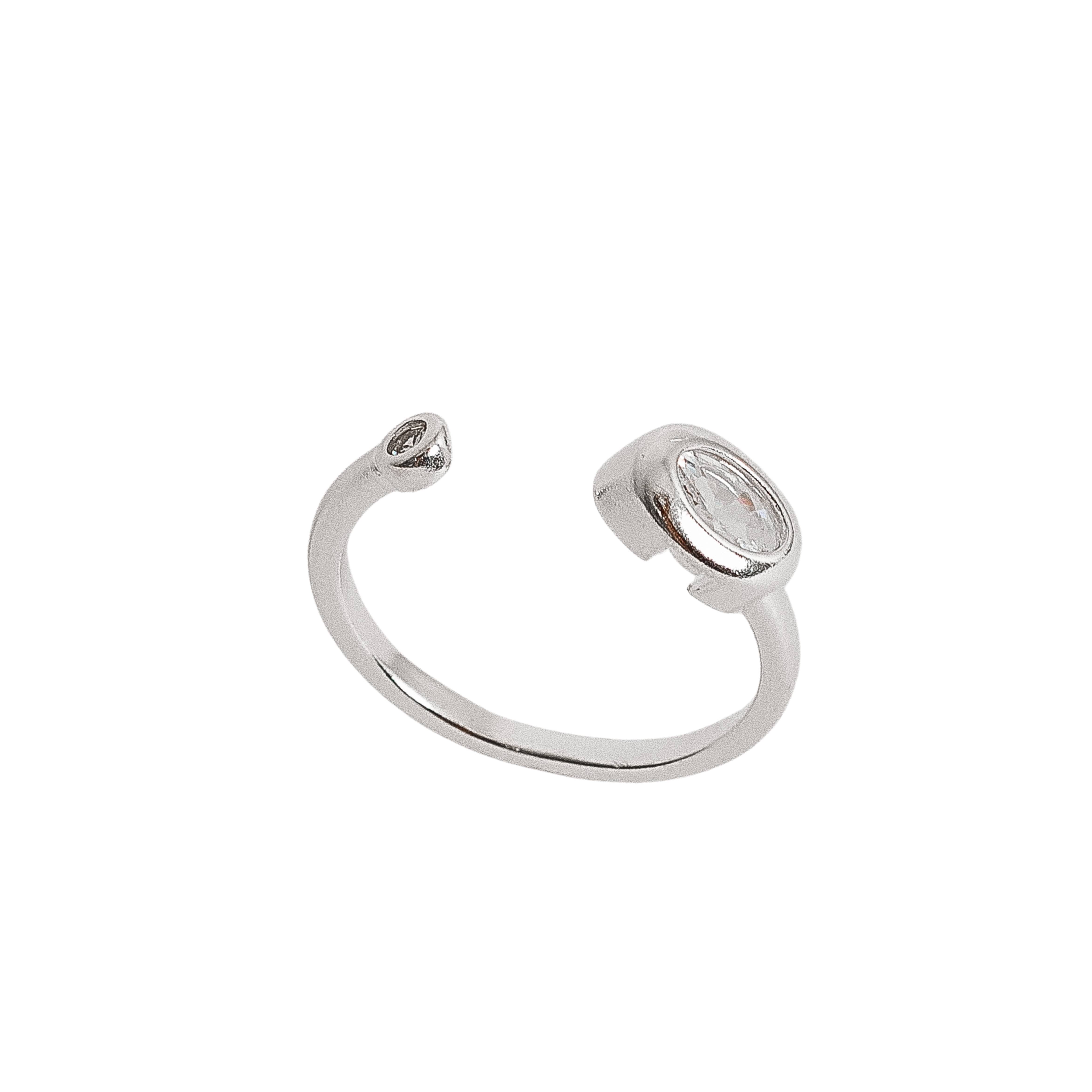 Imagem Anel zircônias oval e redonda regulável P