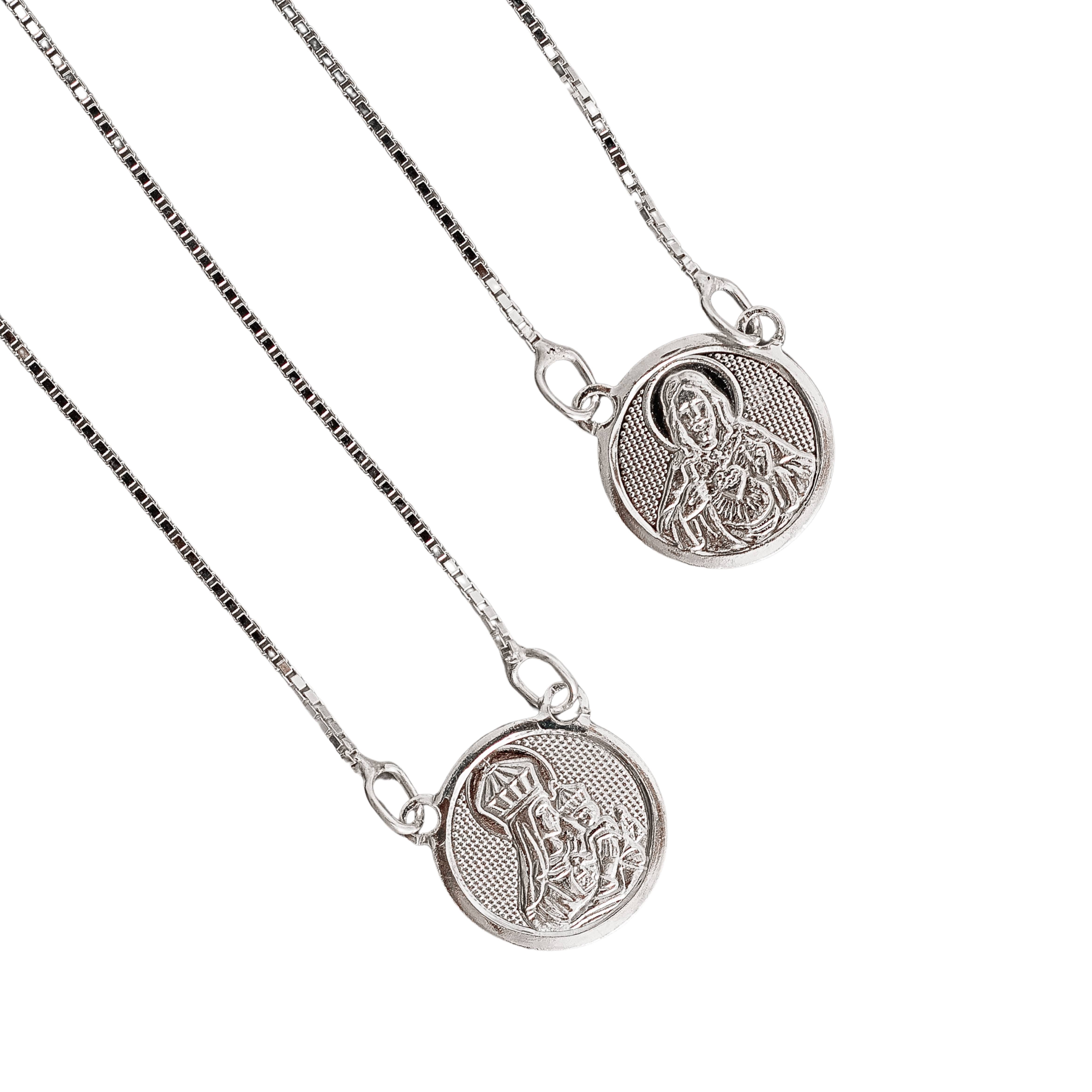 Imagem Escapulário medalhas redonda tradicional verso Salmos v15 60cm