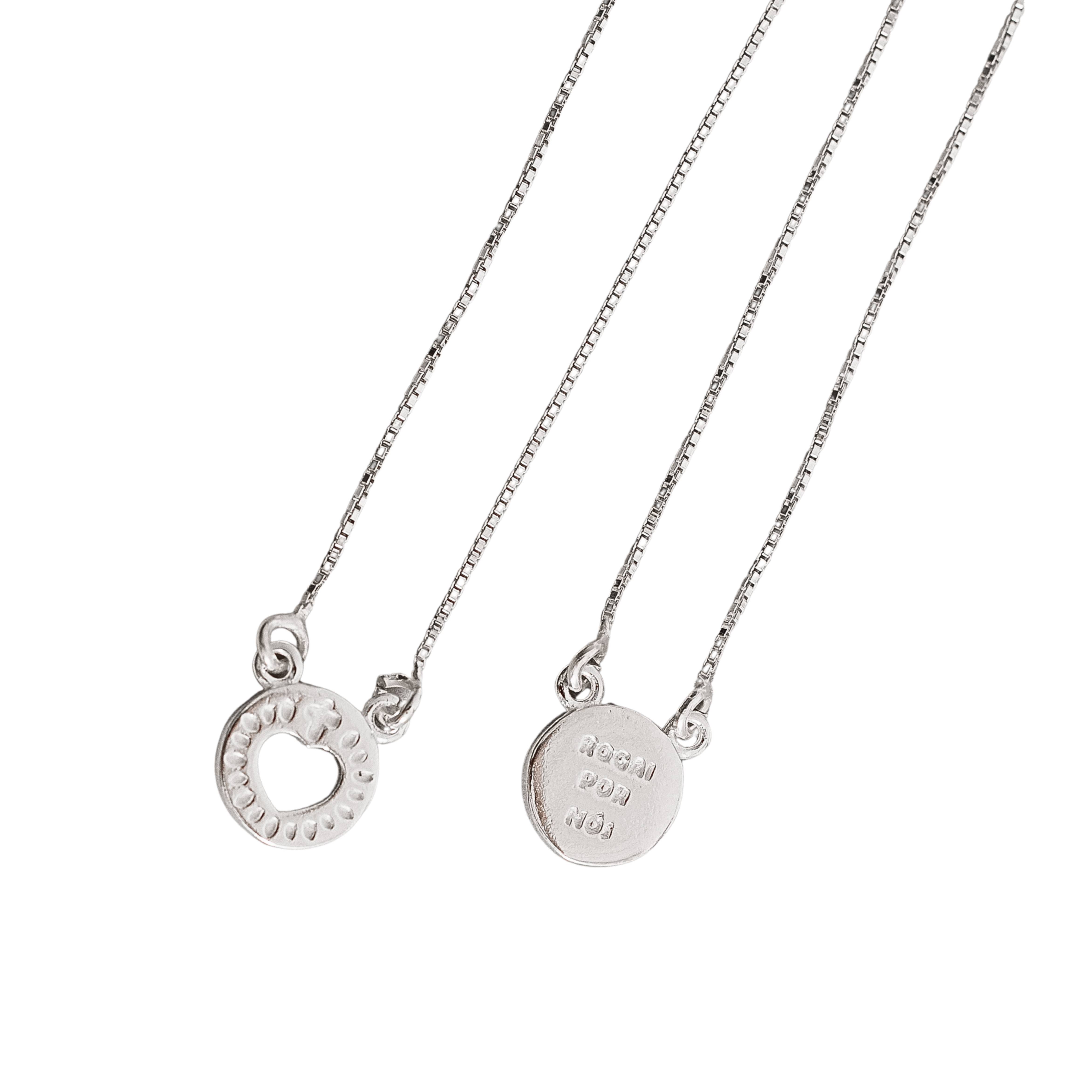 Imagem Escapulário medalhas rogai por nós e coração vazado v12 60cm