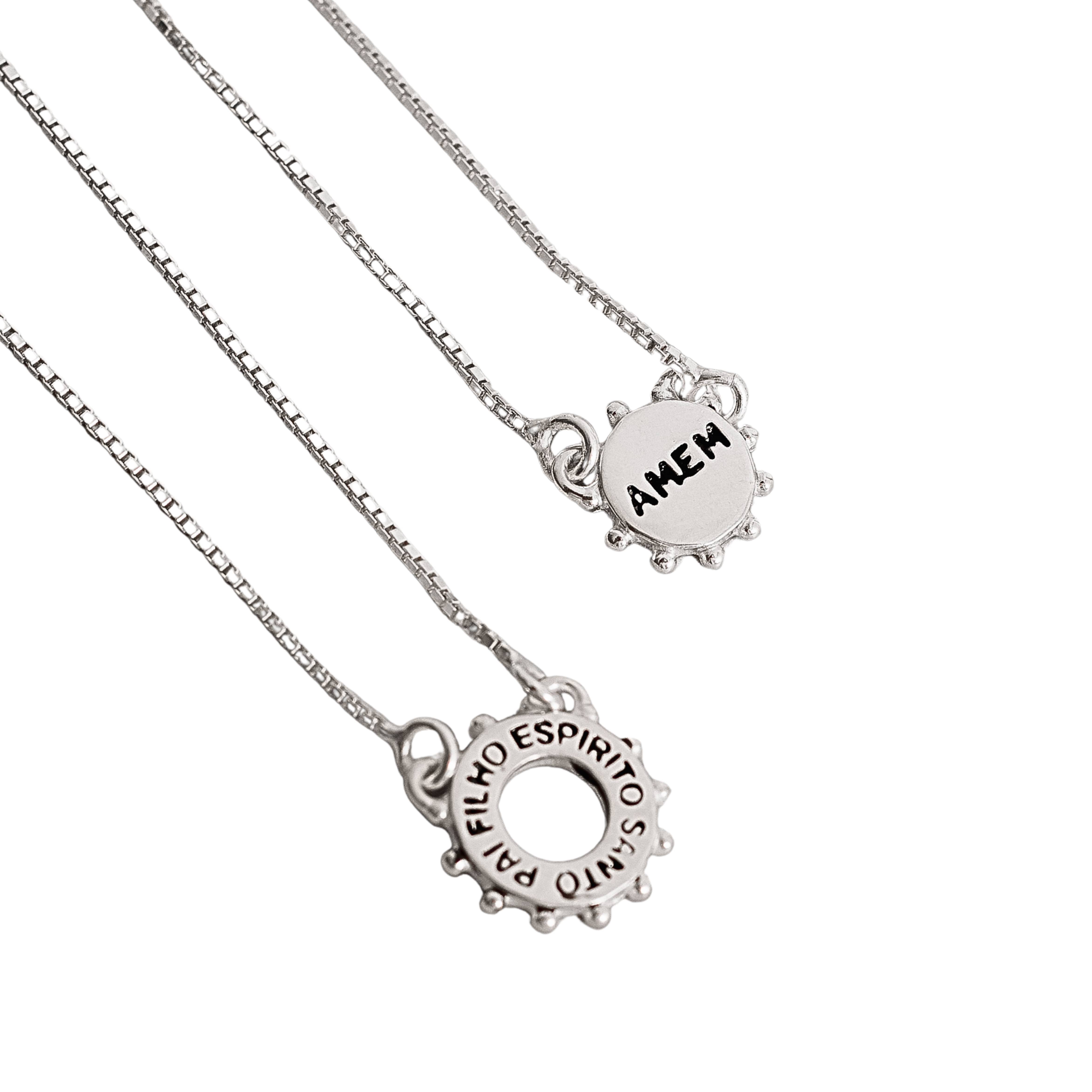 Imagem Escapulário placas pai, filho, Espírito Santo Amém v15 60cm