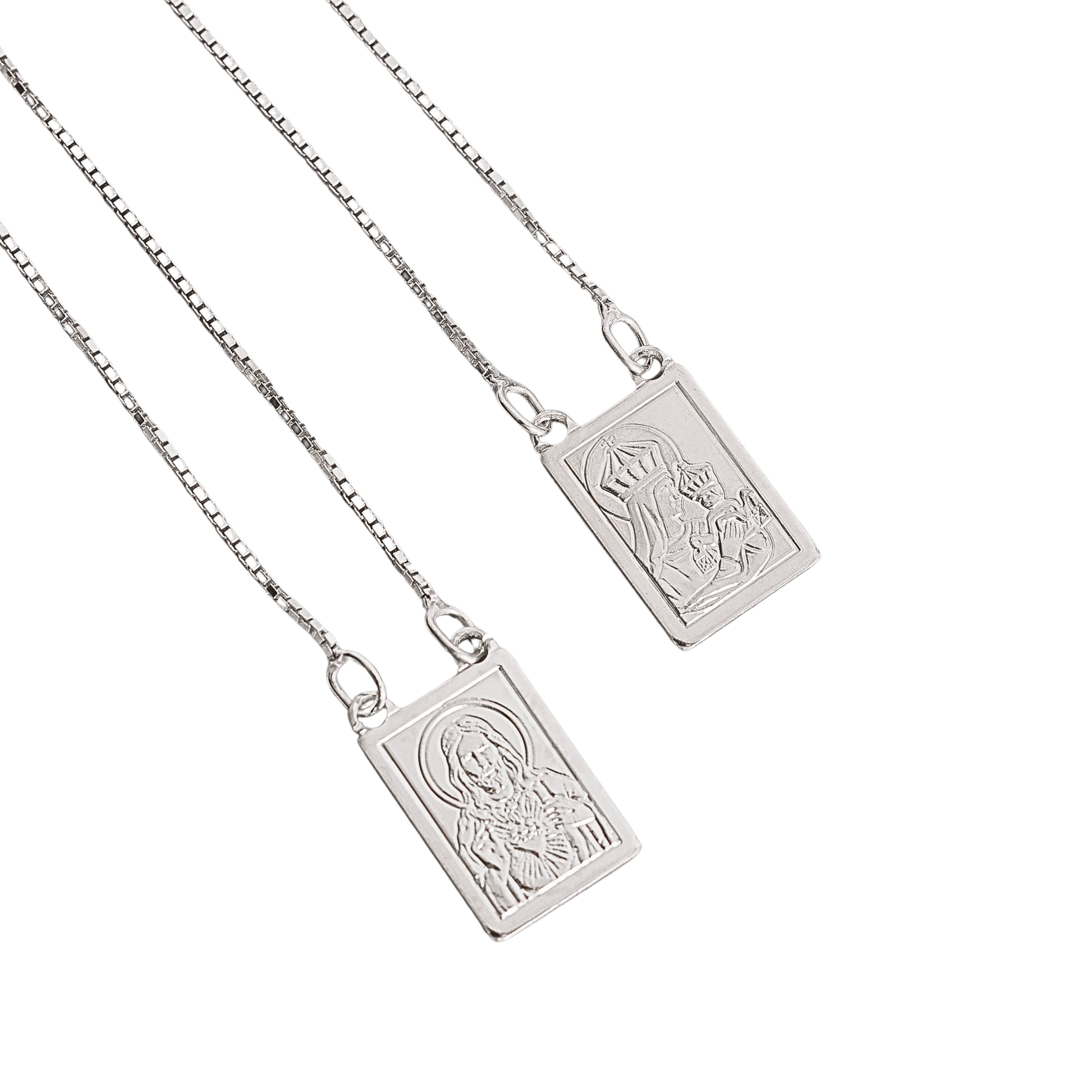 Imagem Escapulário medalhas tradicional verso Salmos v15 60cm