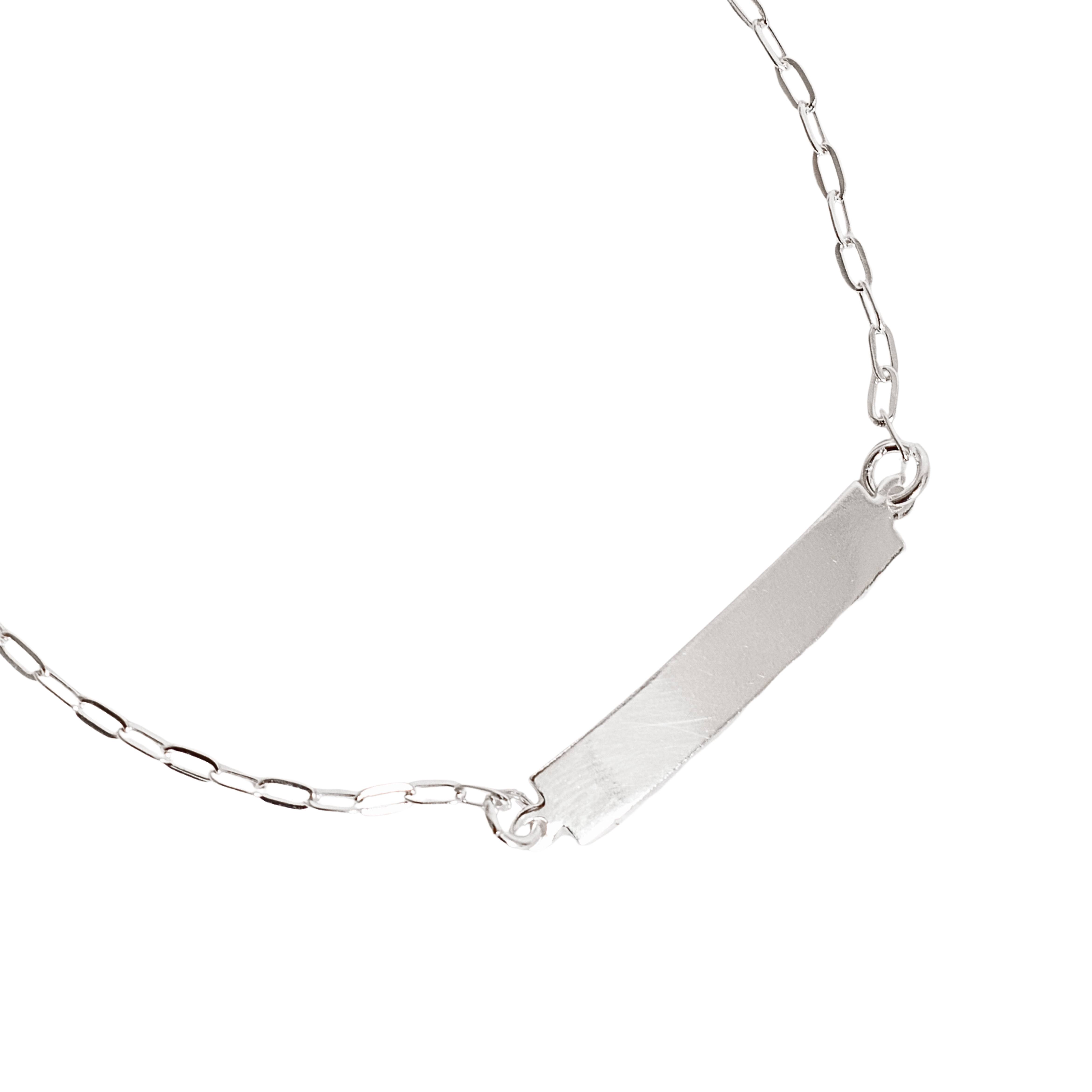 Imagem Pulseira infantil placa corrente cadeado 15cm