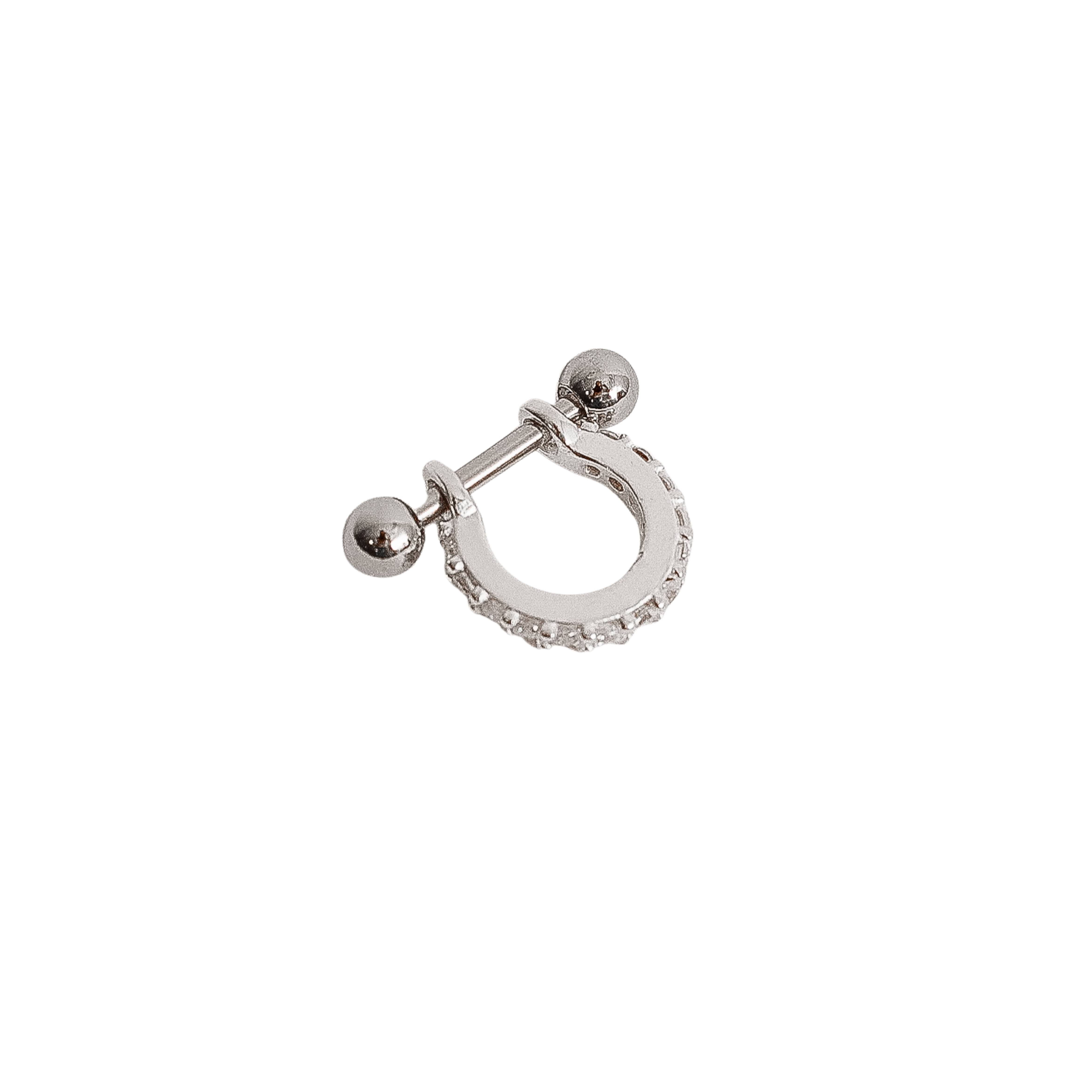Imagem Piercing argola cravejada 9mm haste