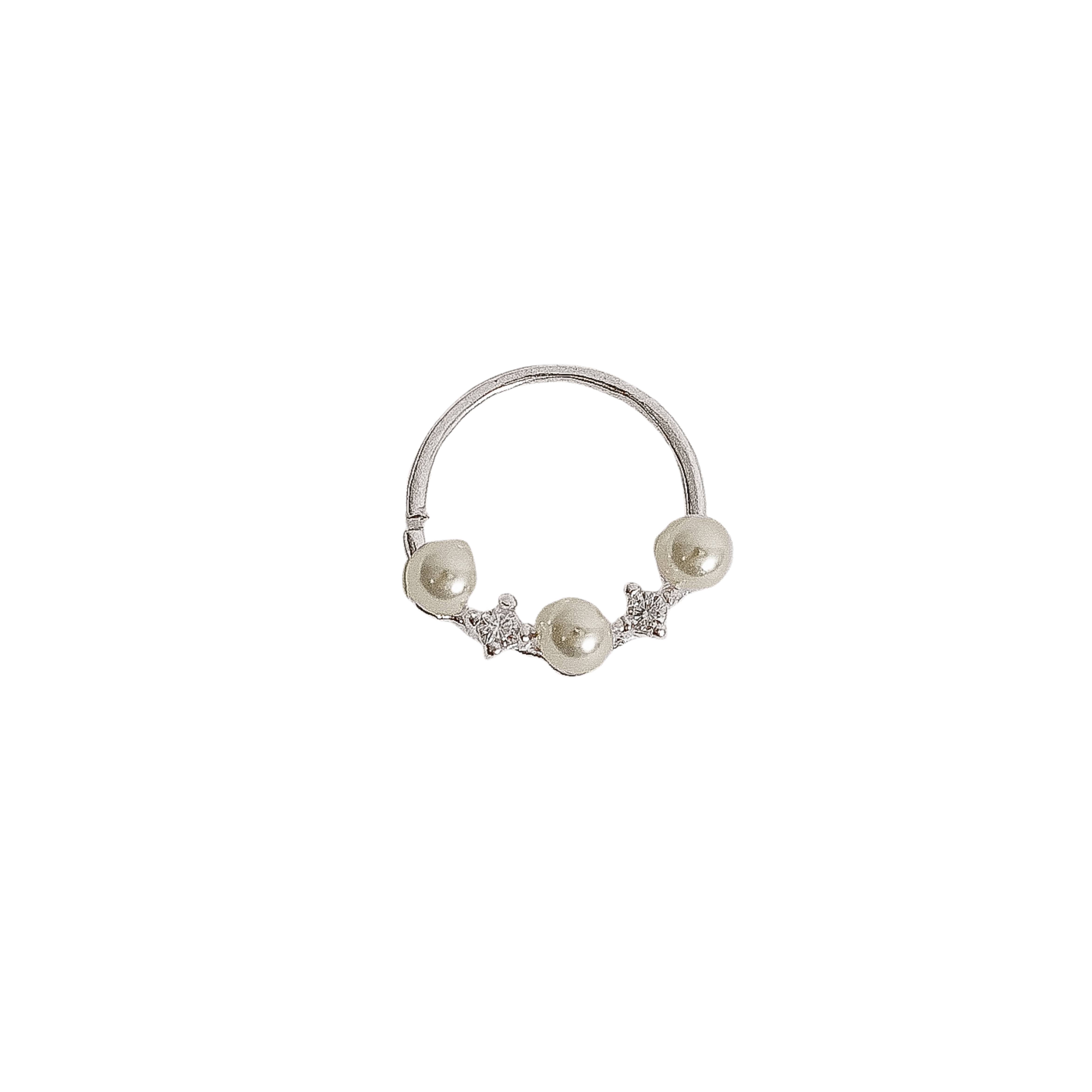 Imagem Piercing argola 10mm pérolas e zircônias
