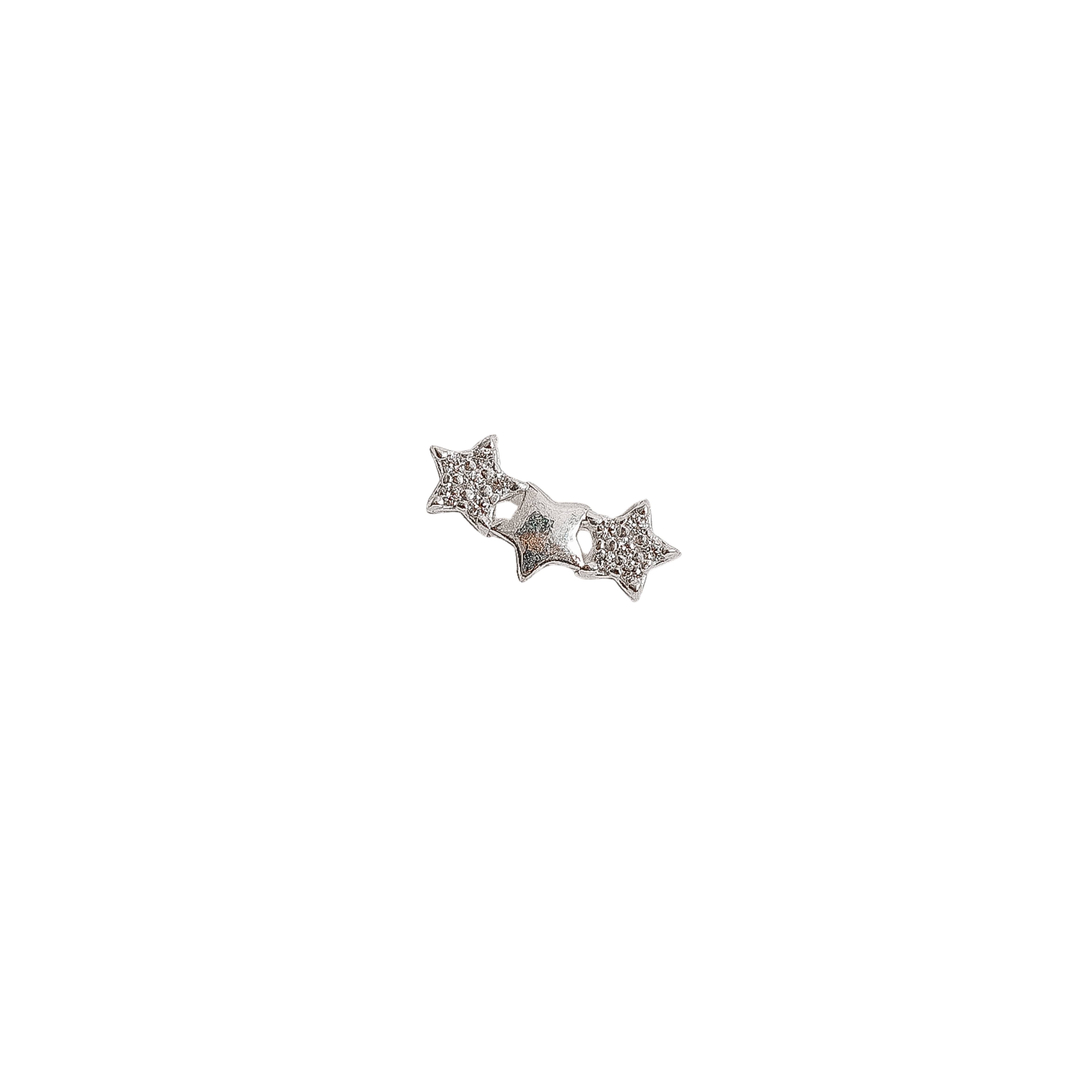 Imagem Piercing haste estrelas lisa e cravejada 11mm