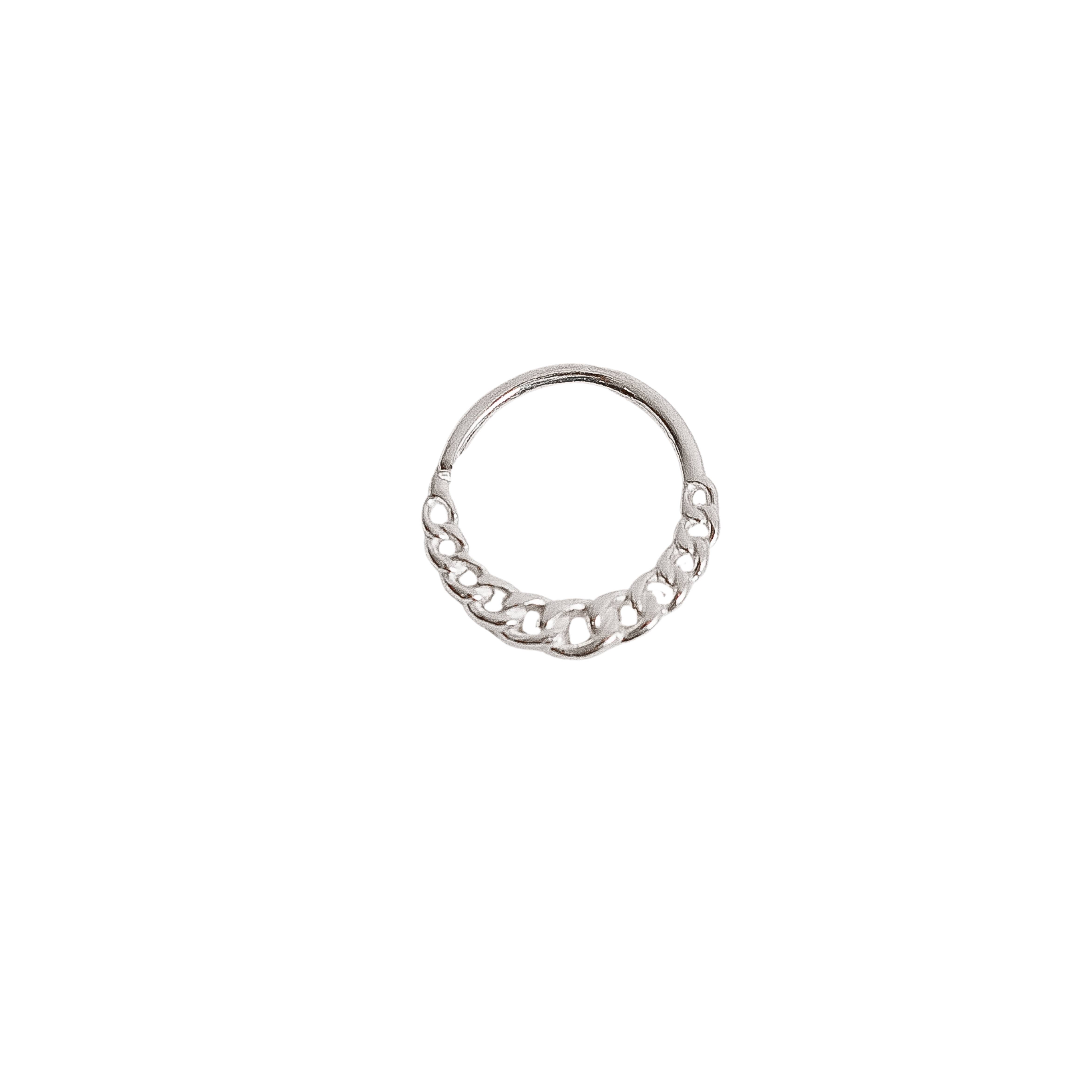 Imagem Piercing argola 11mm detalhe elos trançados orelha direita