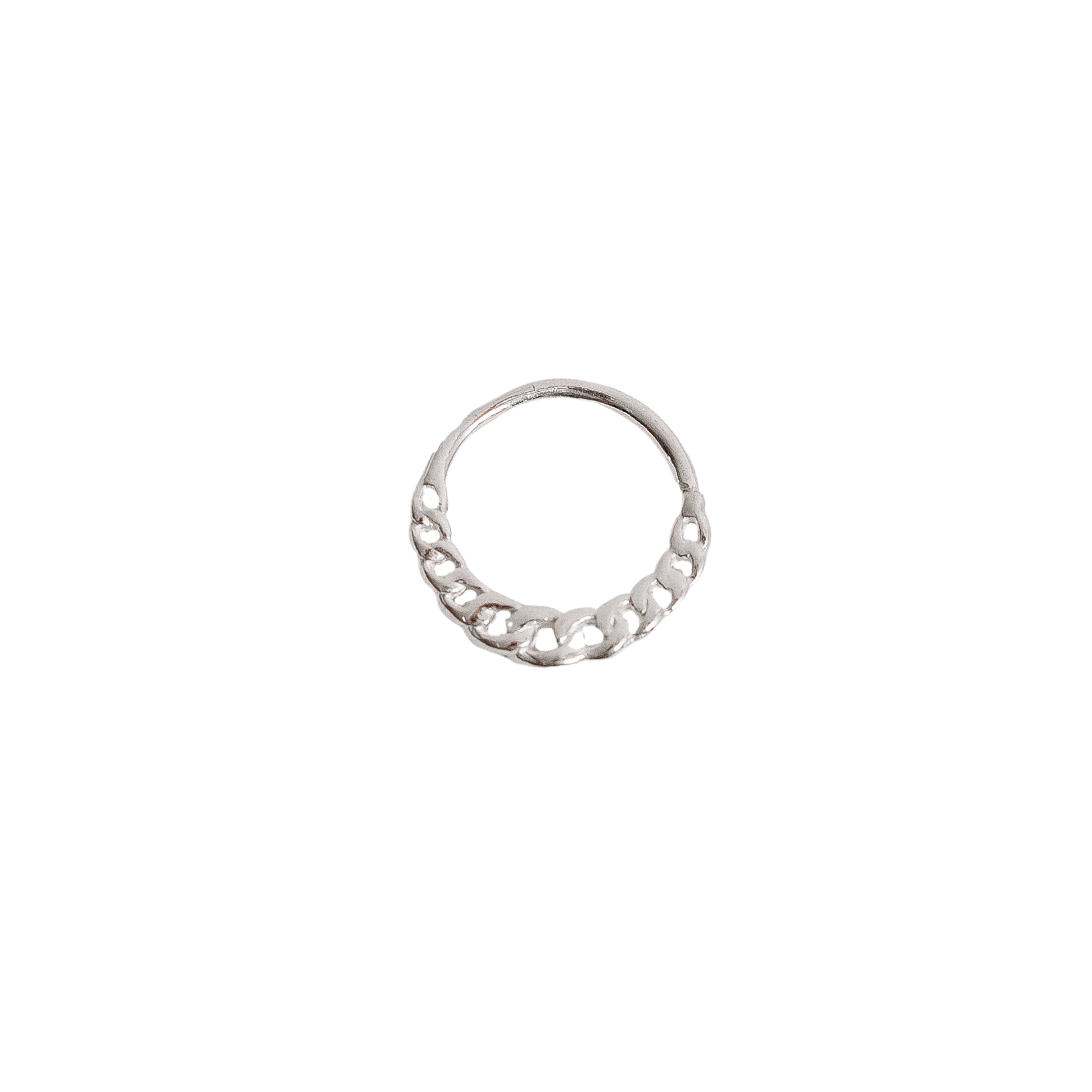 Imagem Piercing argola 11mm detalhe elos trançados orelha esquerda