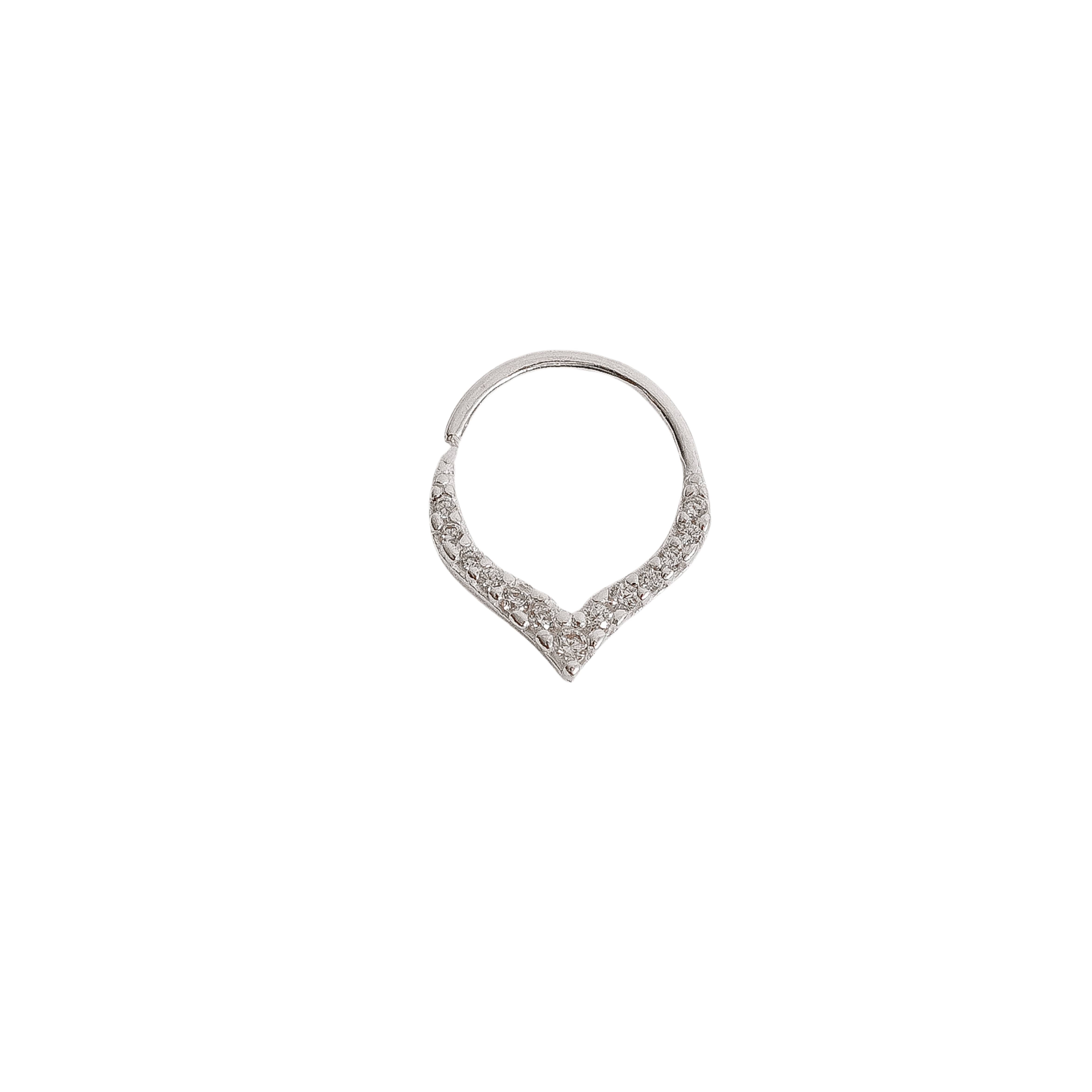 Imagem Piercing argola V cravejado 10mm