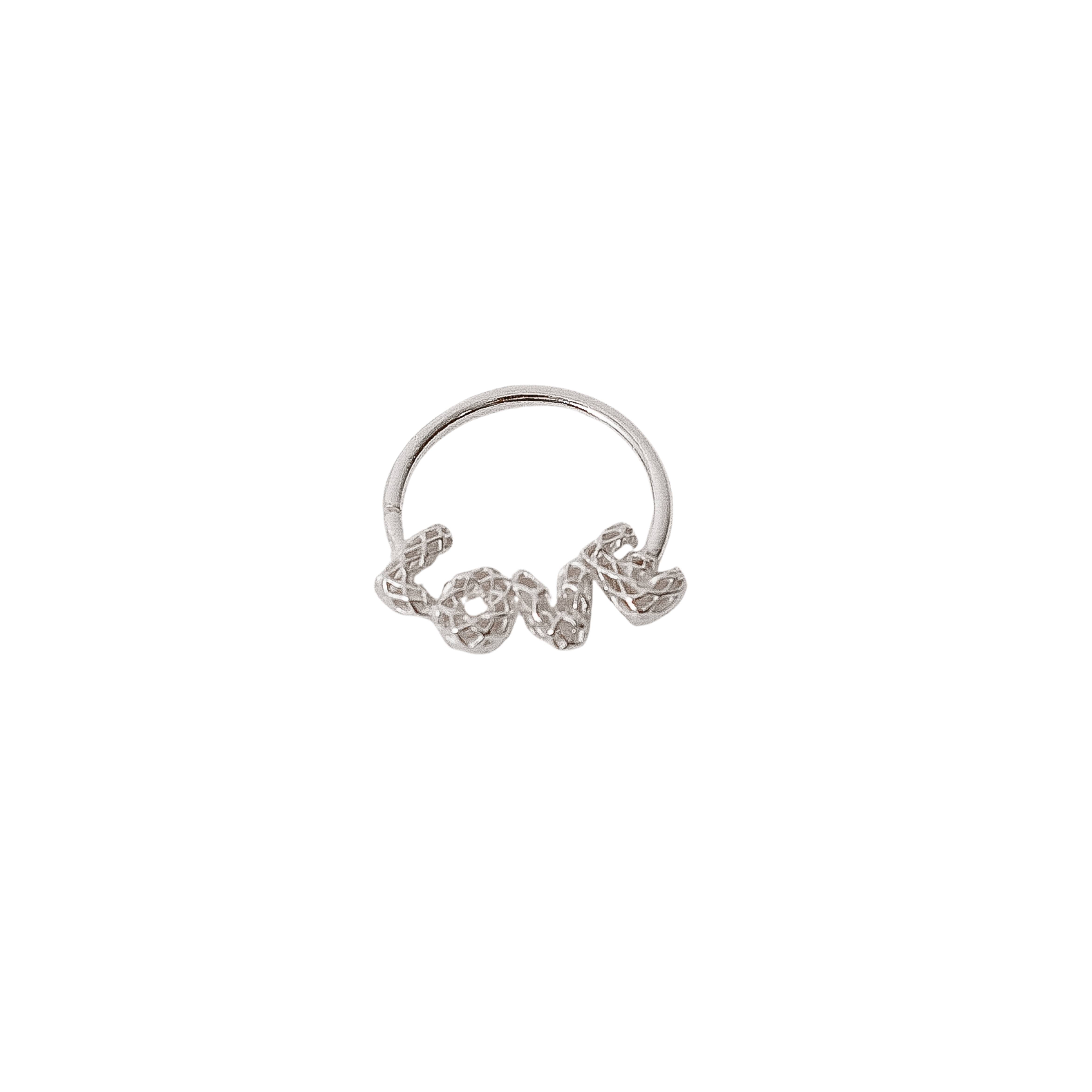 Imagem Piercing argola 11mm escrito love 3D