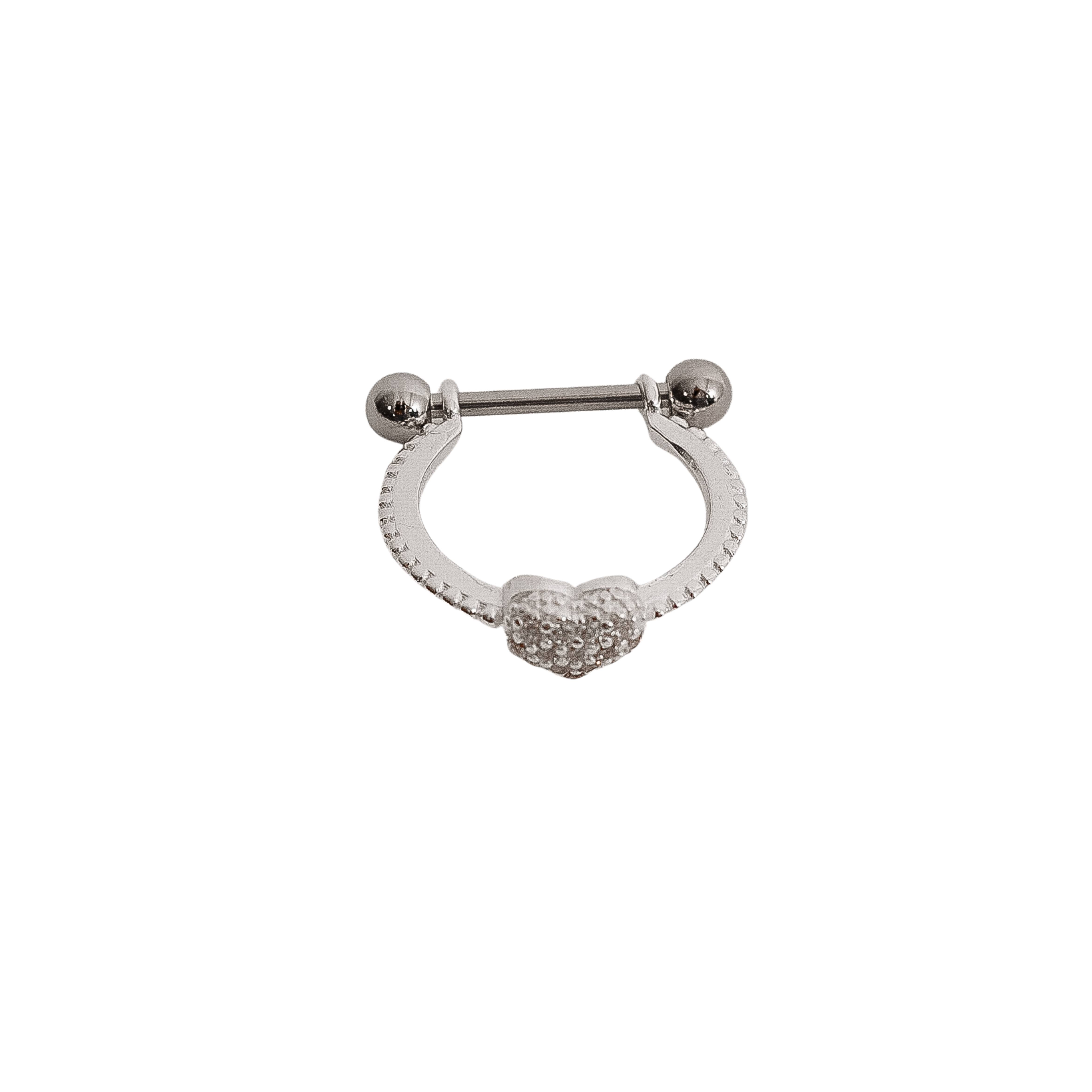 Imagem Piercing conch detalhe coração cravejado 14mm haste