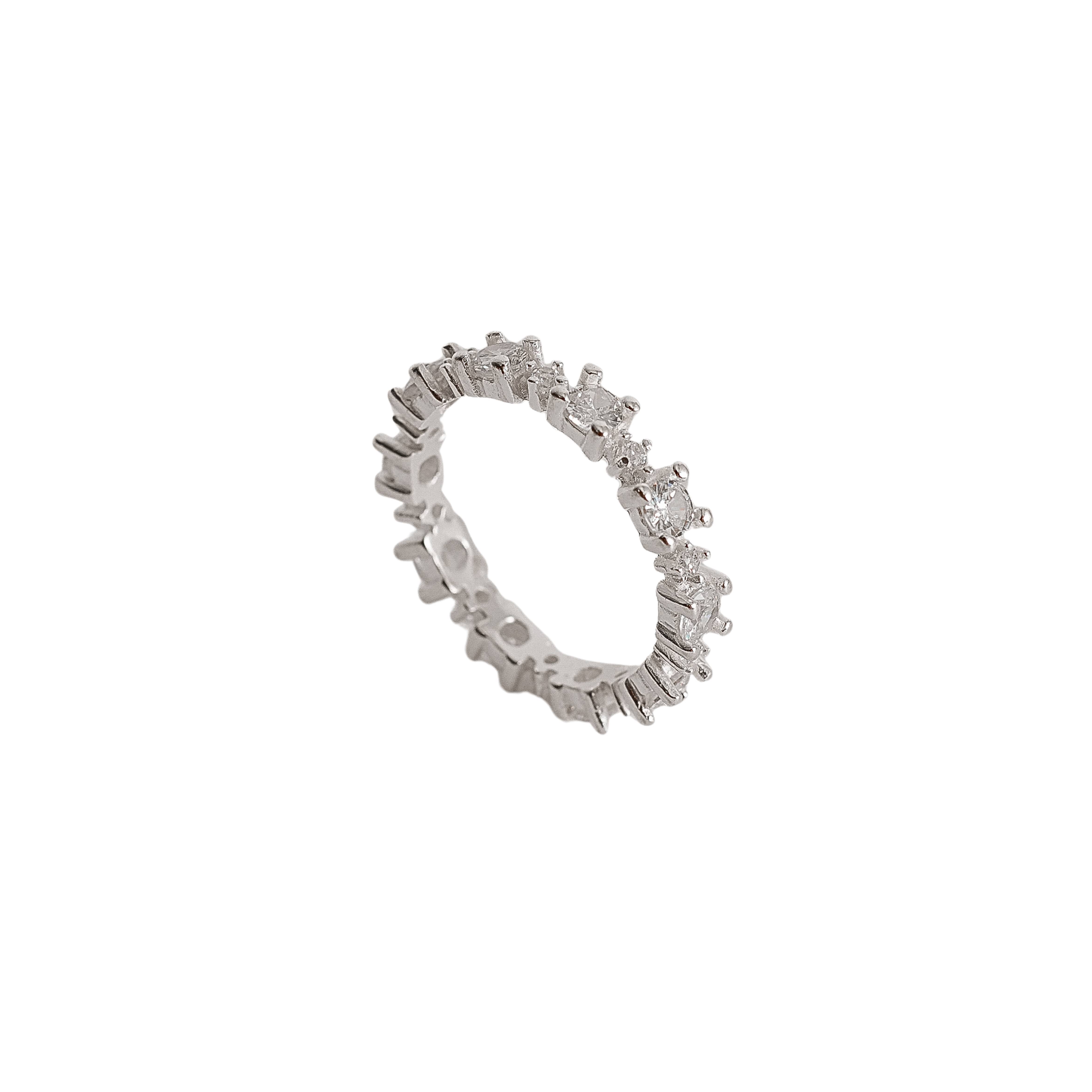 Imagem Anel aliança zircônias redondas