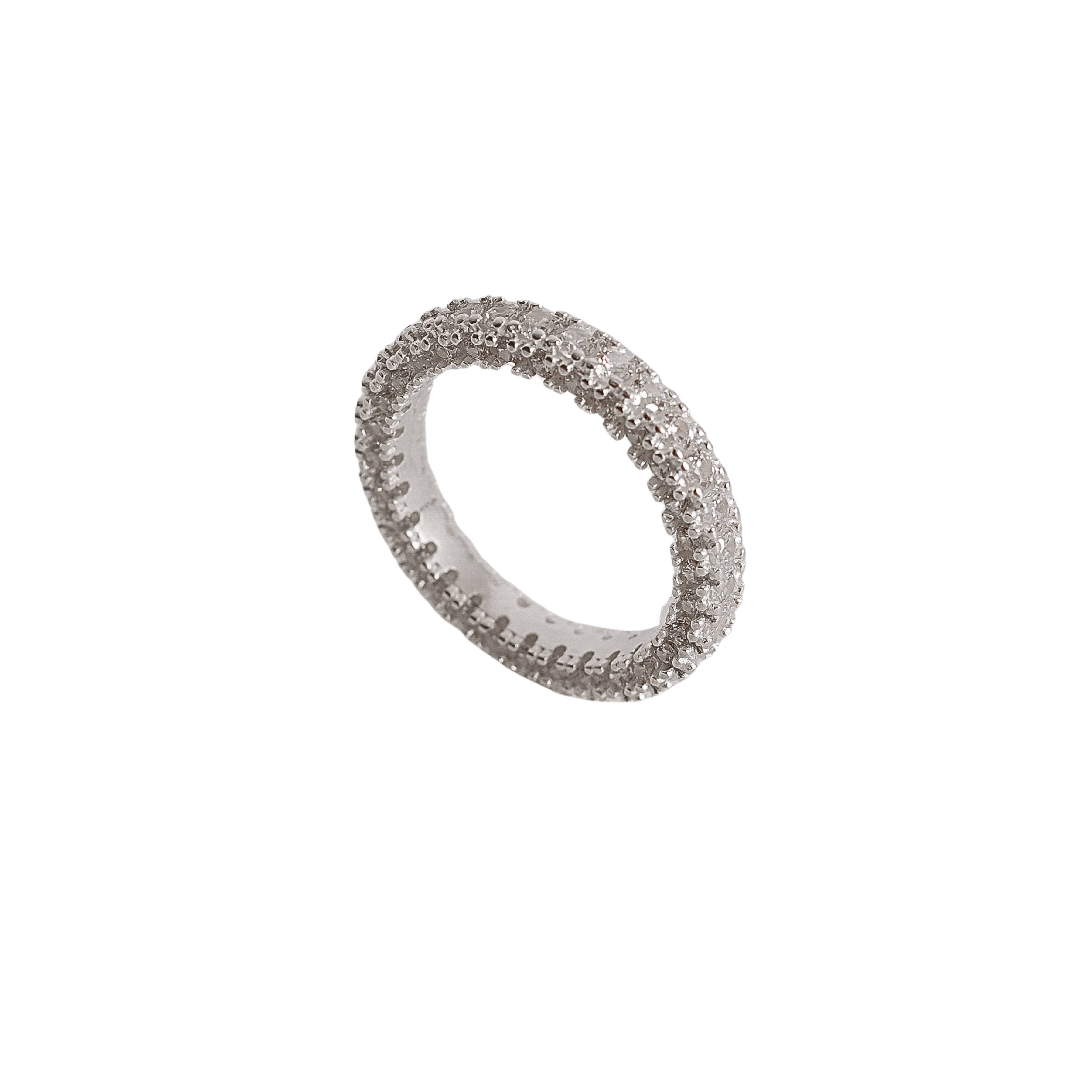 Imagem Anel aliança toda cravejada trabalhada