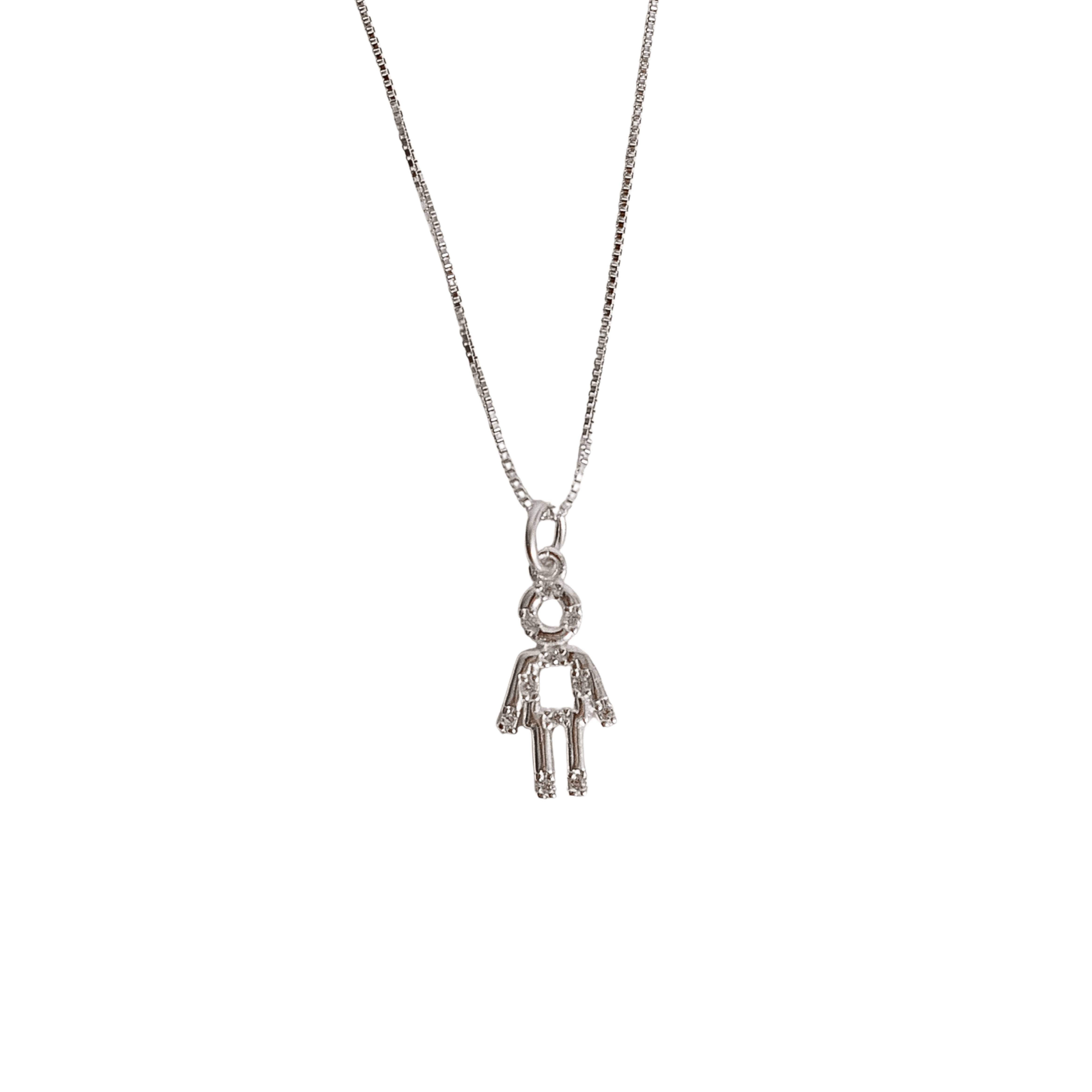 Imagem Colar pingente menino com zircônias 14mm 45cm