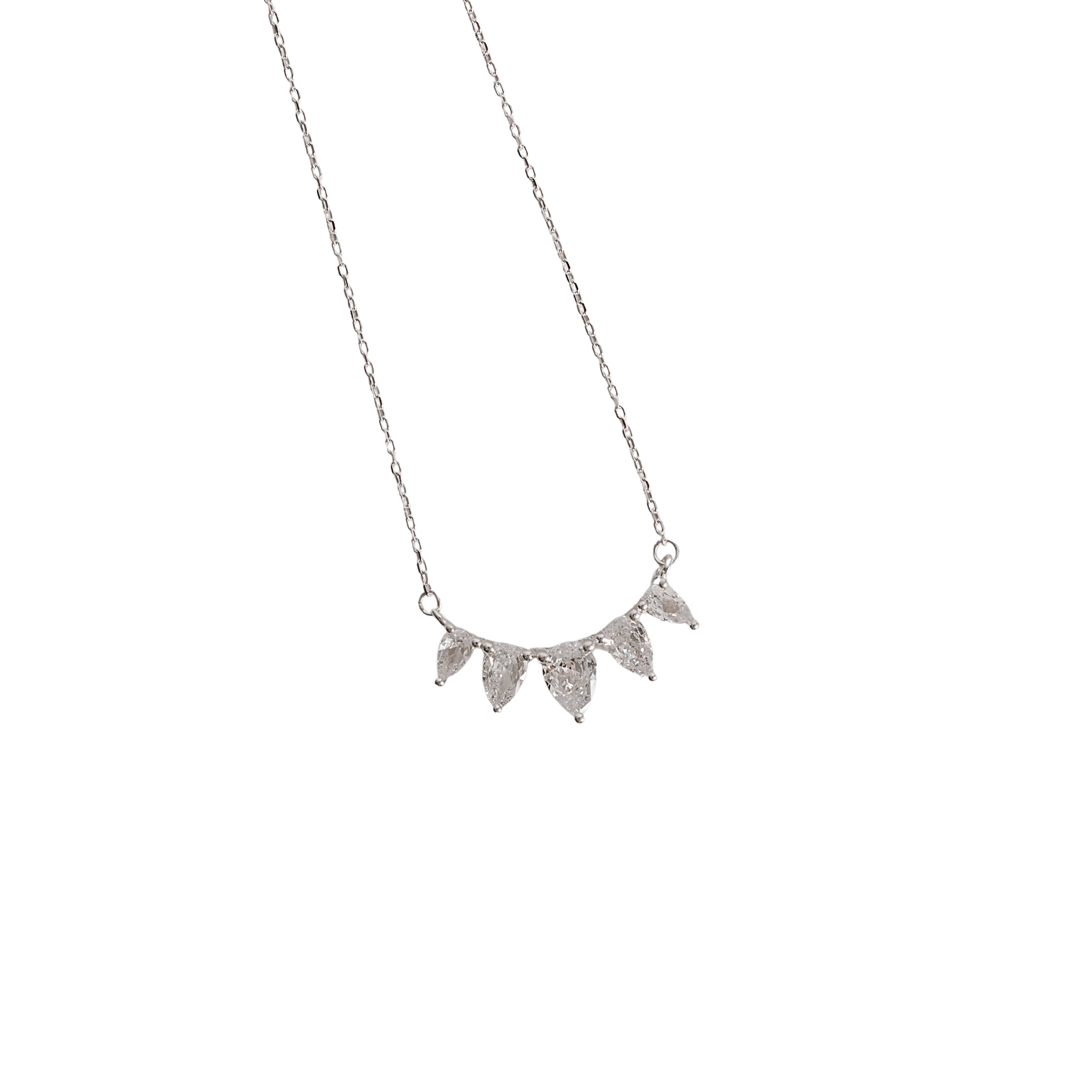 Imagem Colar entremeio zircônias gota cristal 24mm 40+5cm