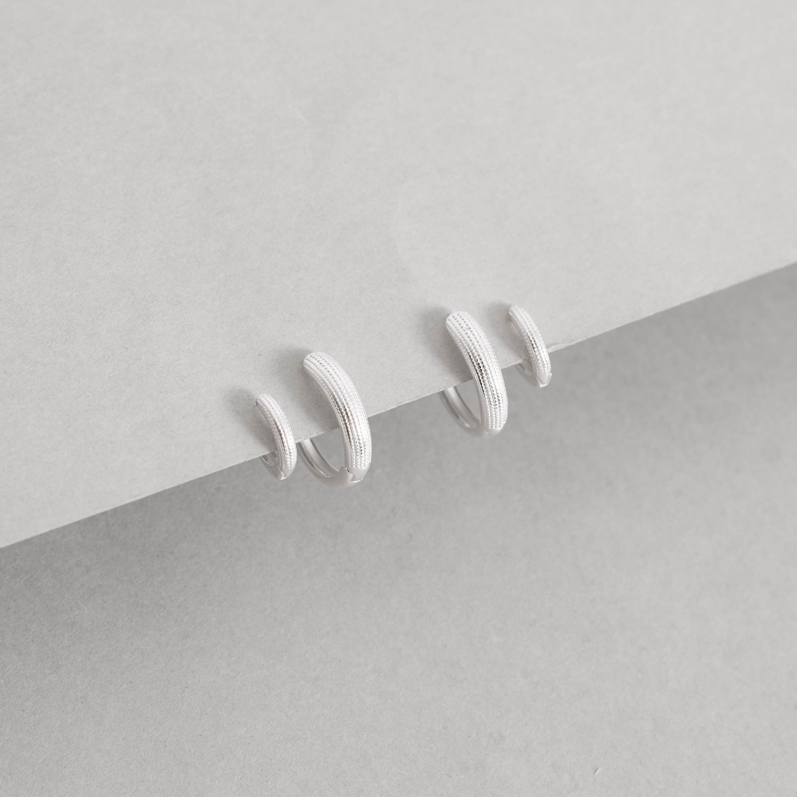 Imagem Dupla argolas click 9 e 15mm texturizadas