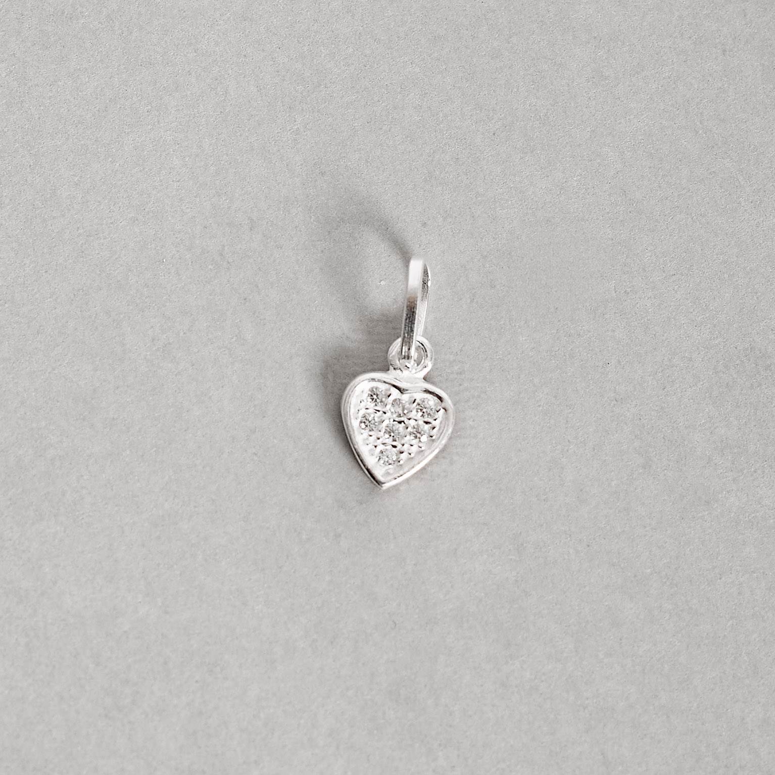 Imagem Secundária Pingente coração cravejado 7mm