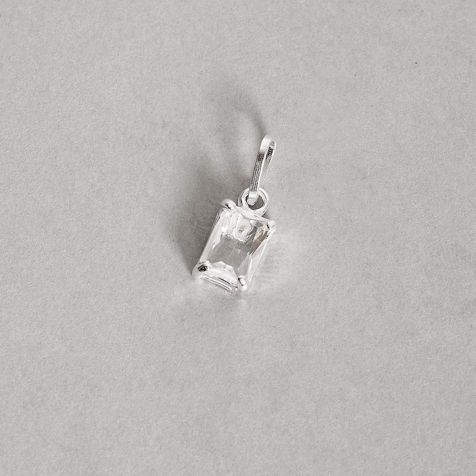 Imagem Secundária Pingente zircônia retangular cristal 7x5mm