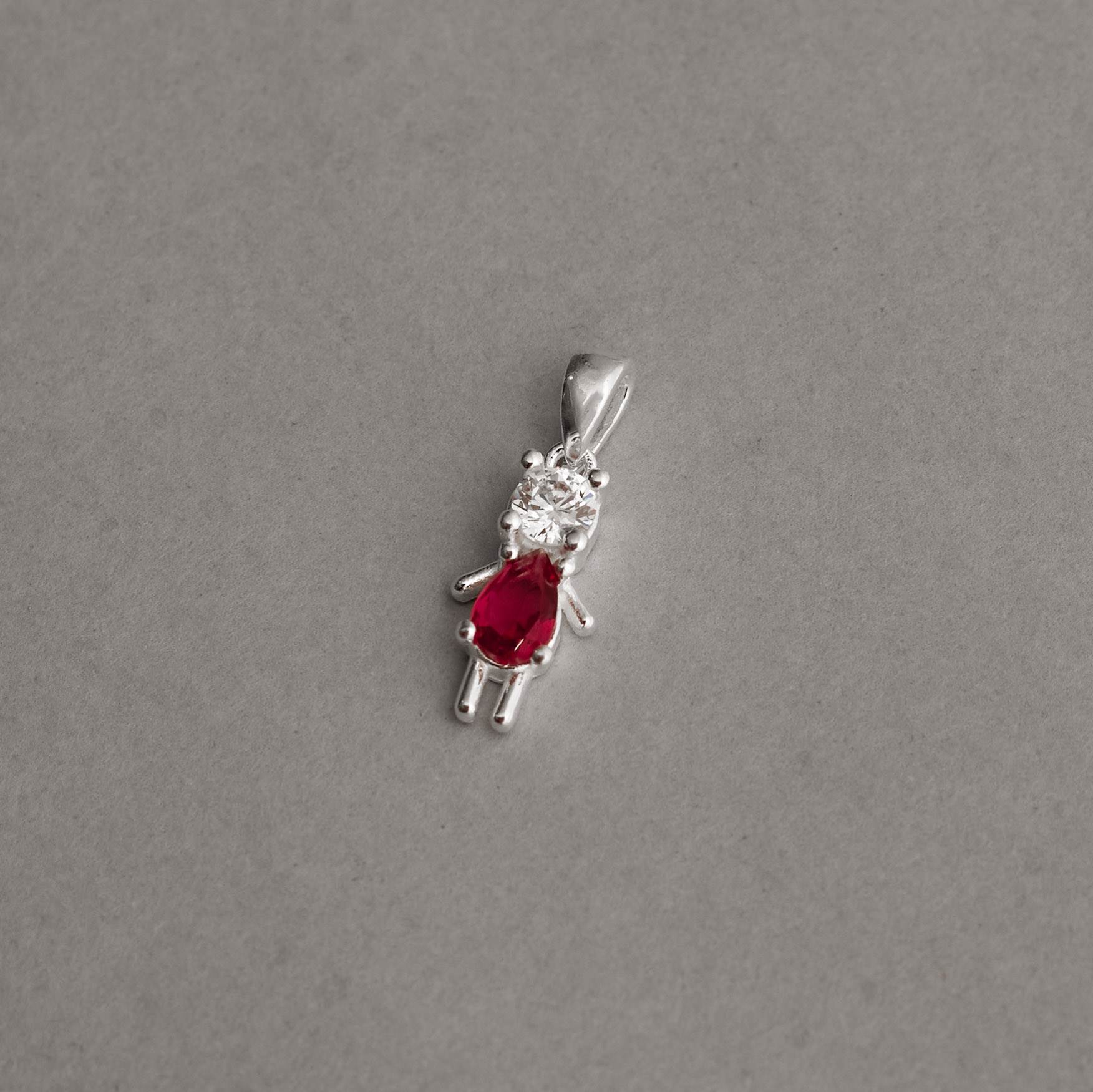 Imagem Secundária Pingente menina zircônia cereja 13mm