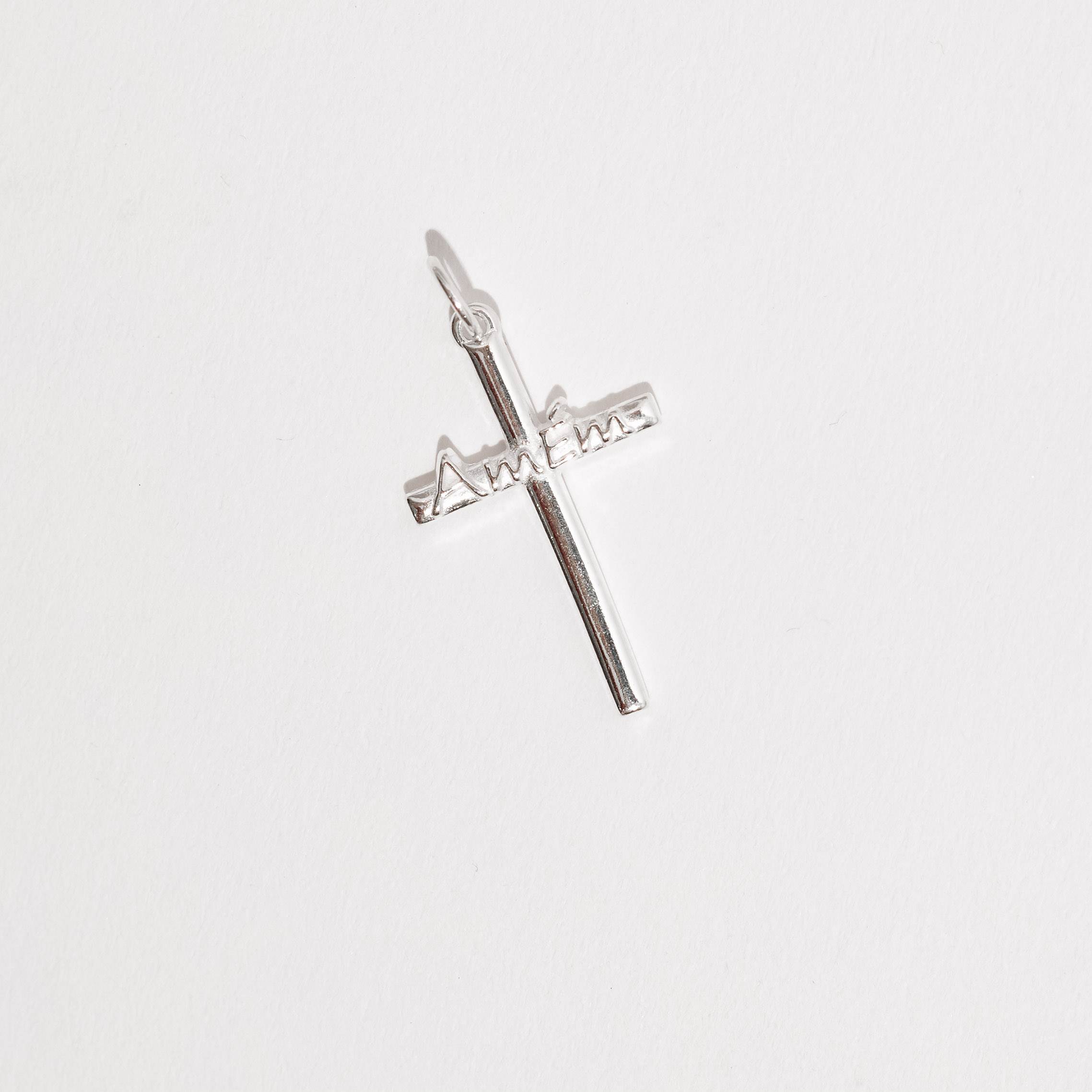 Imagem Pingente cruz escrito Amém 26mm