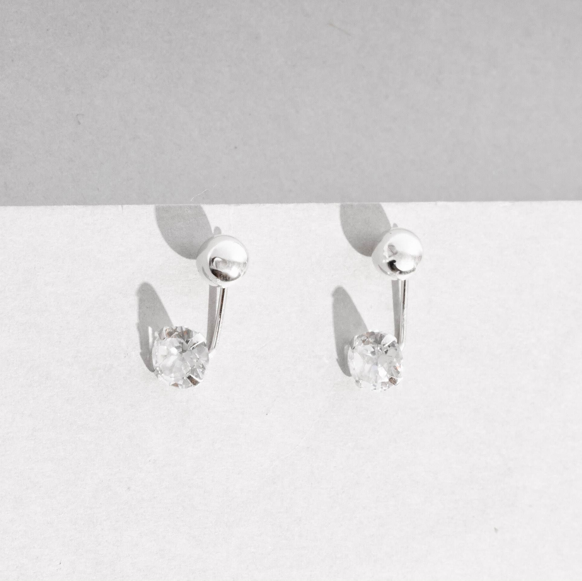 Imagem Brinco bola 4mm e zircônia 6mm