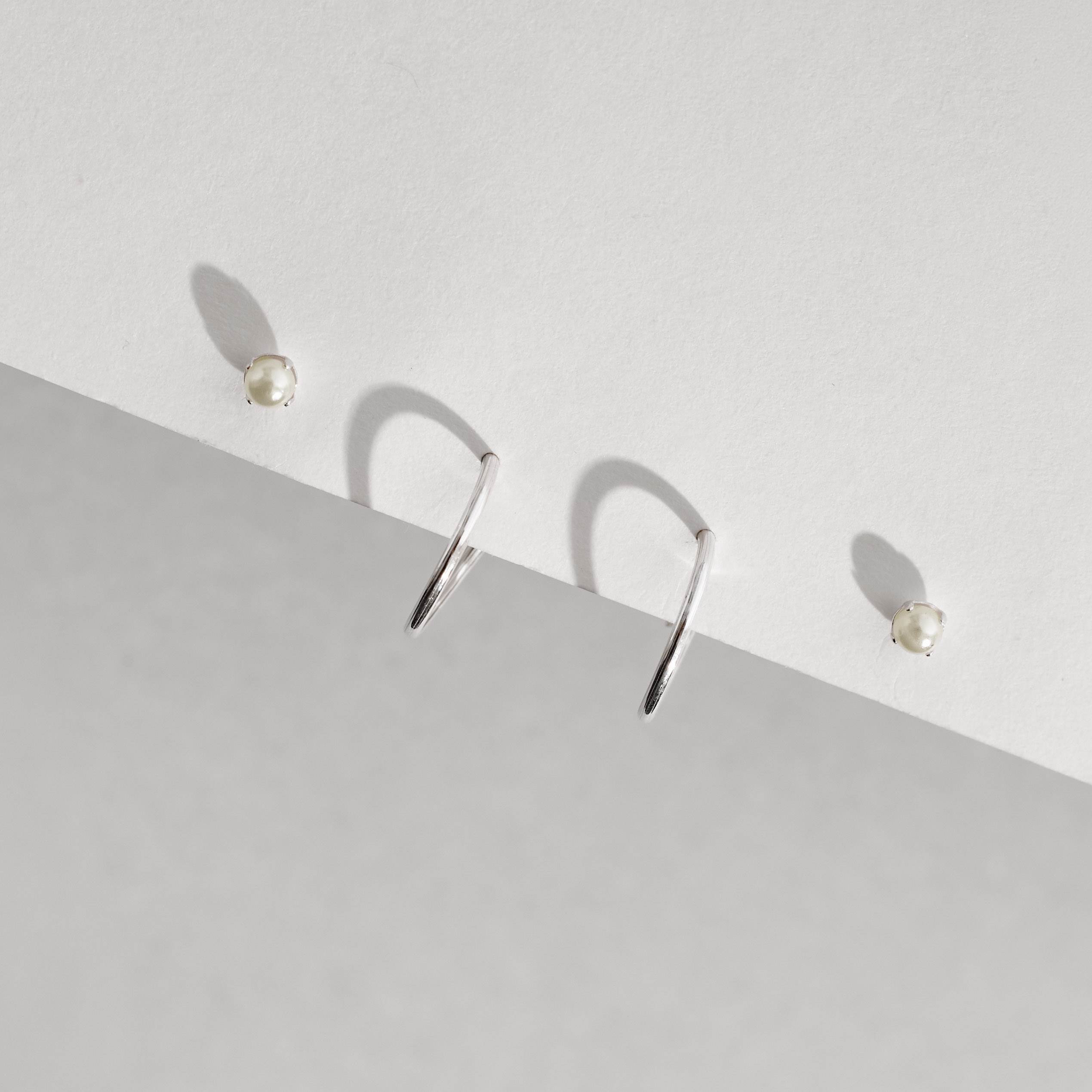 Imagem Dupla pérola 3mm e argola 12mm