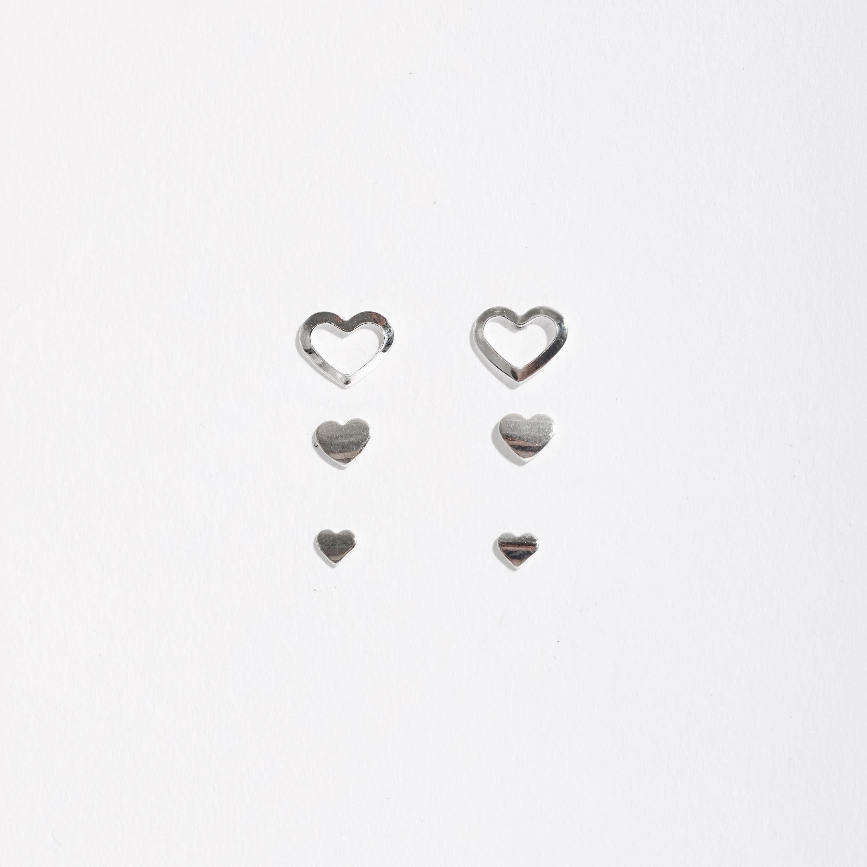 Imagem Trio corações cheios e vazado